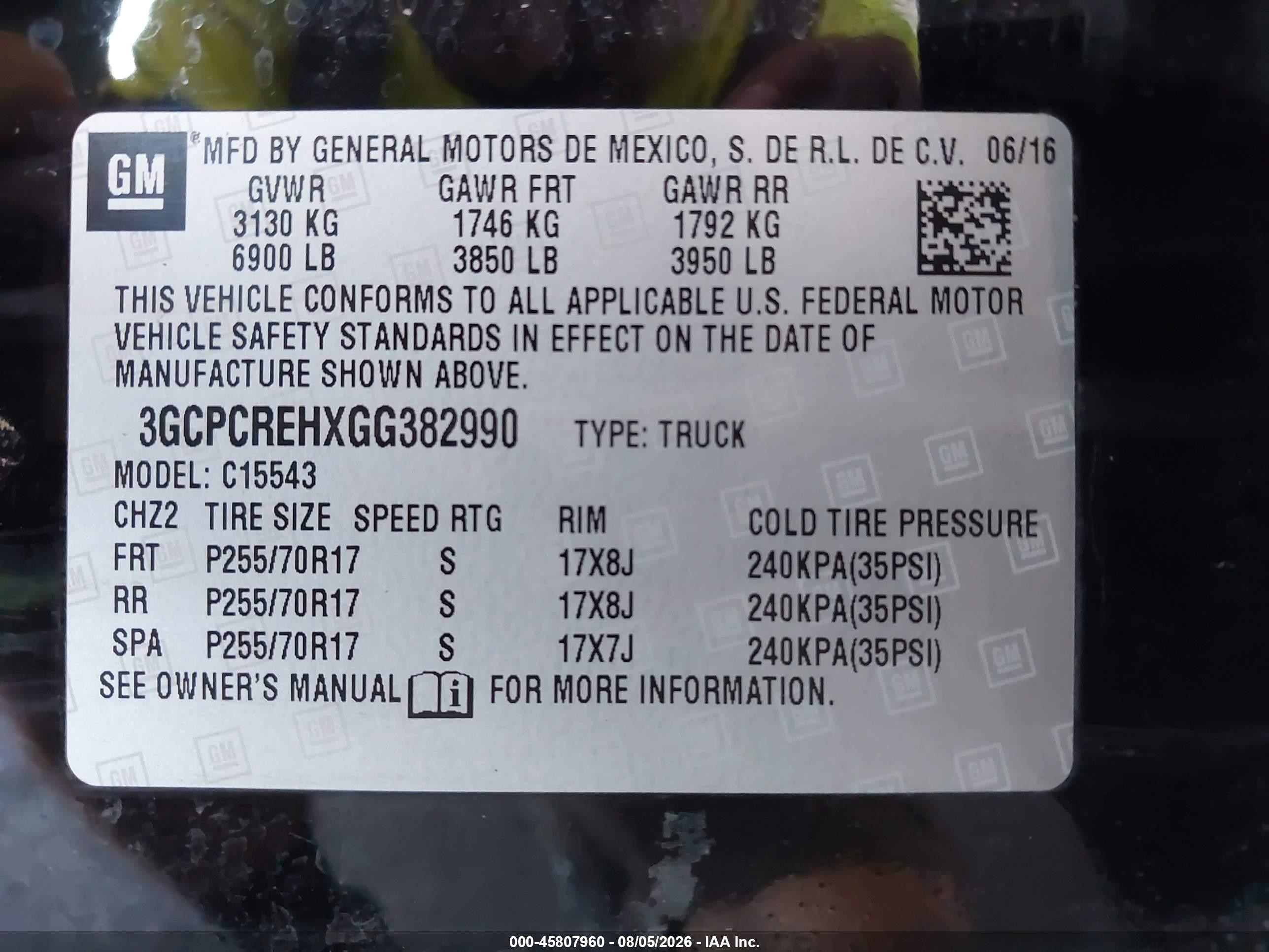 2016 Chevrolet Silverado 1500 Lt Black vin: 3GCPCREHXGG382990