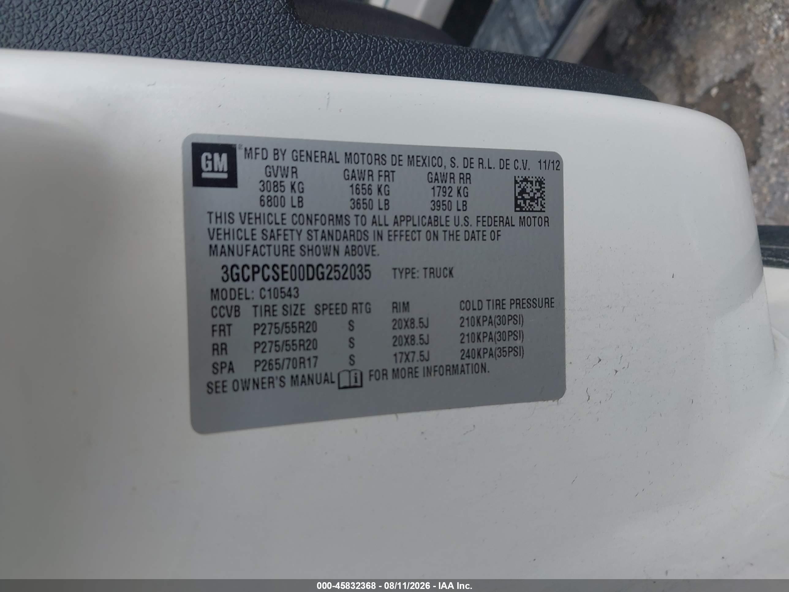 2013 Chevrolet Silverado 1500 Lt Белый vin: 3GCPCSE00DG252035