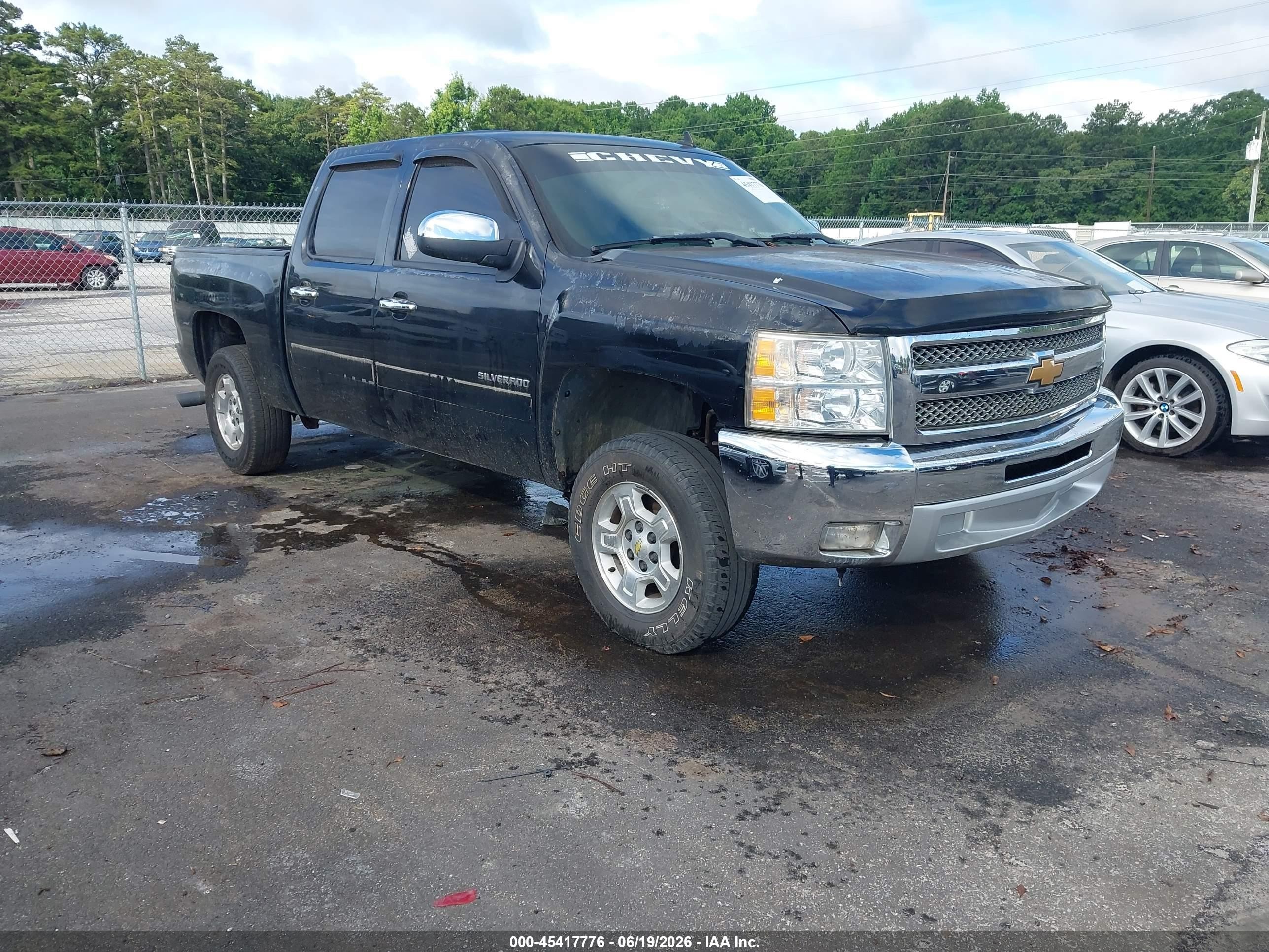 2012 Chevrolet Silverado 1500 Lt Black vin: 3GCPCSE01CG134624