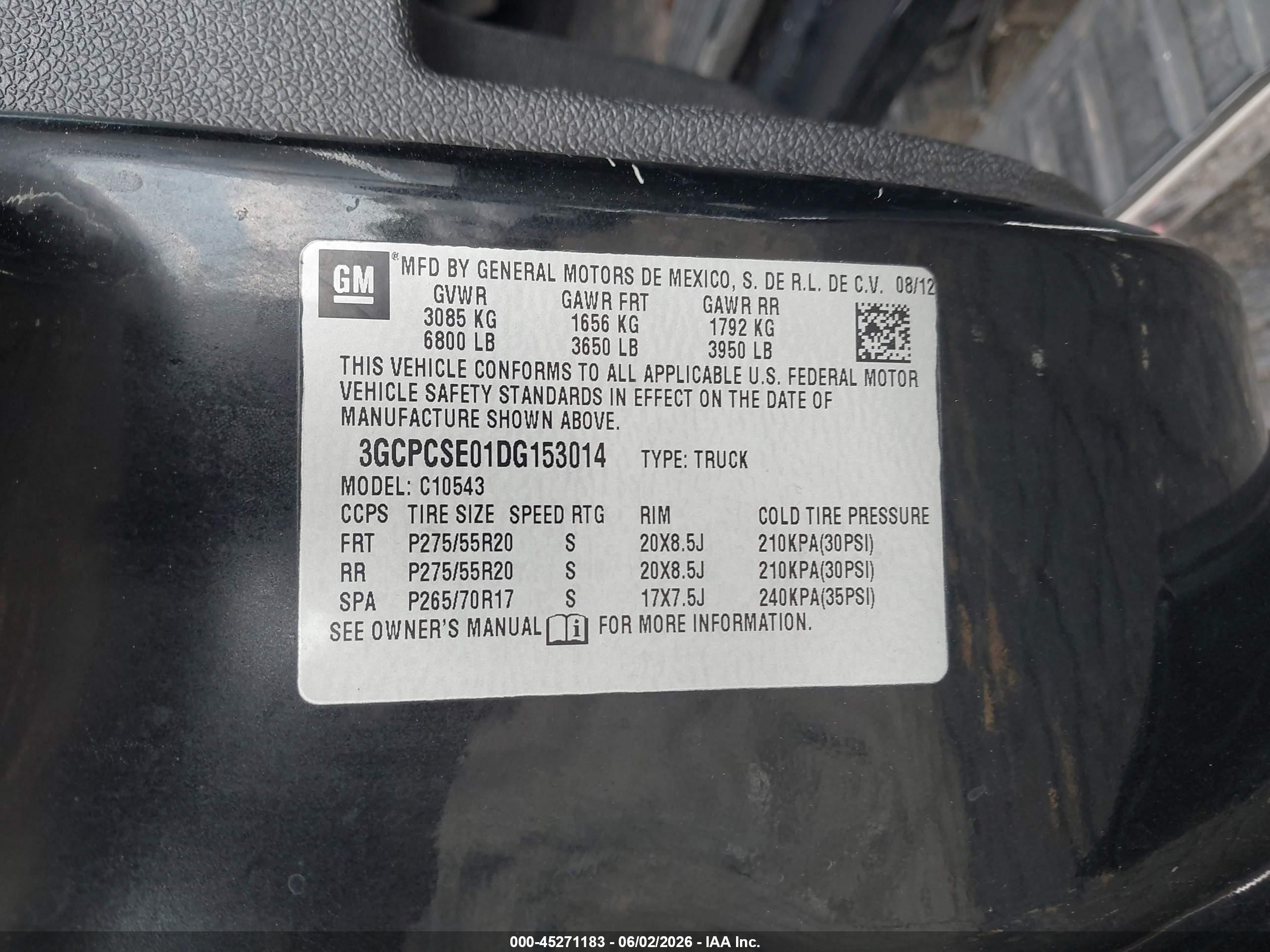 2013 Chevrolet Silverado 1500 Lt Black vin: 3GCPCSE01DG153014