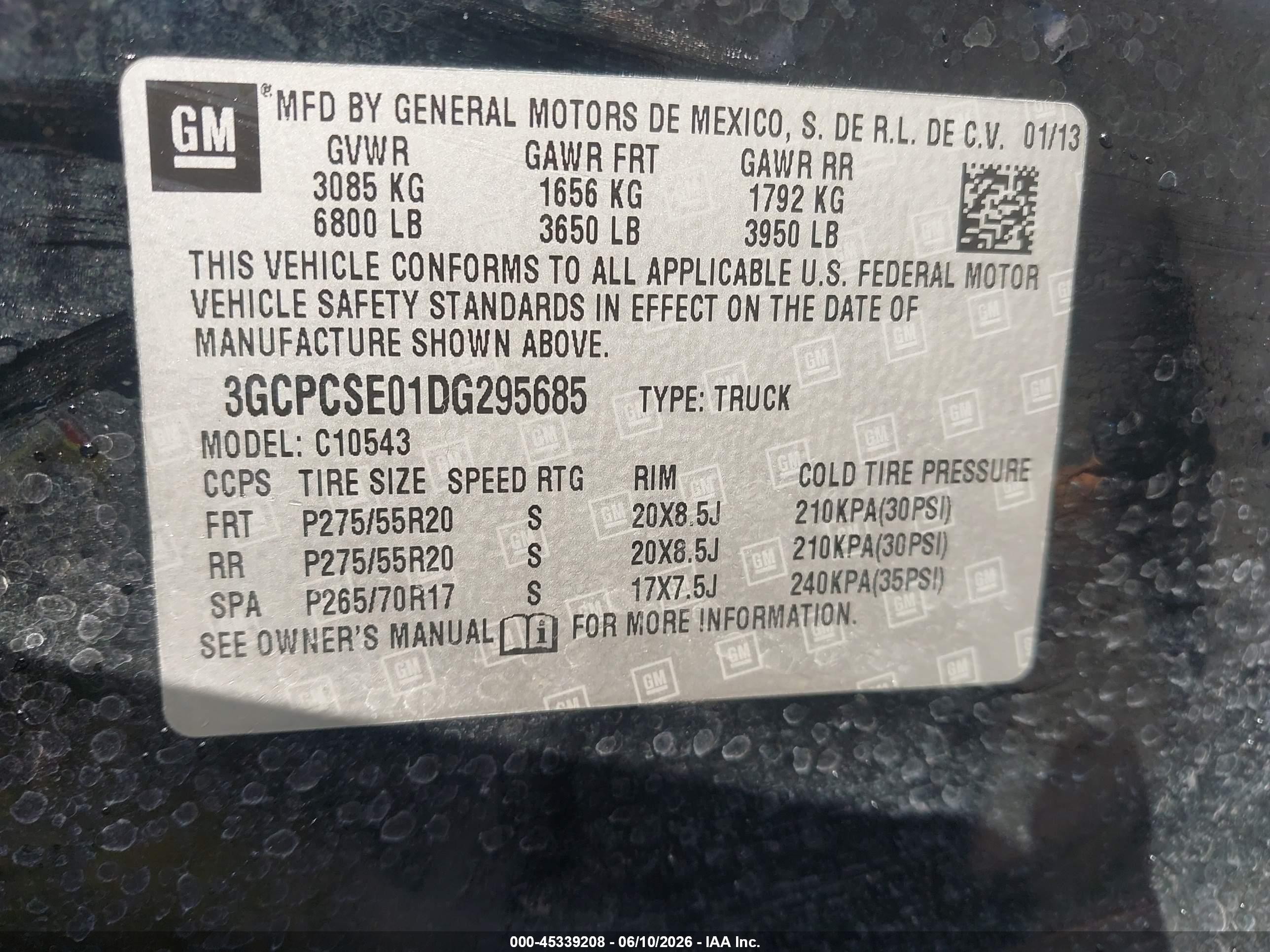 2013 Chevrolet Silverado 1500 Lt Black vin: 3GCPCSE01DG295685