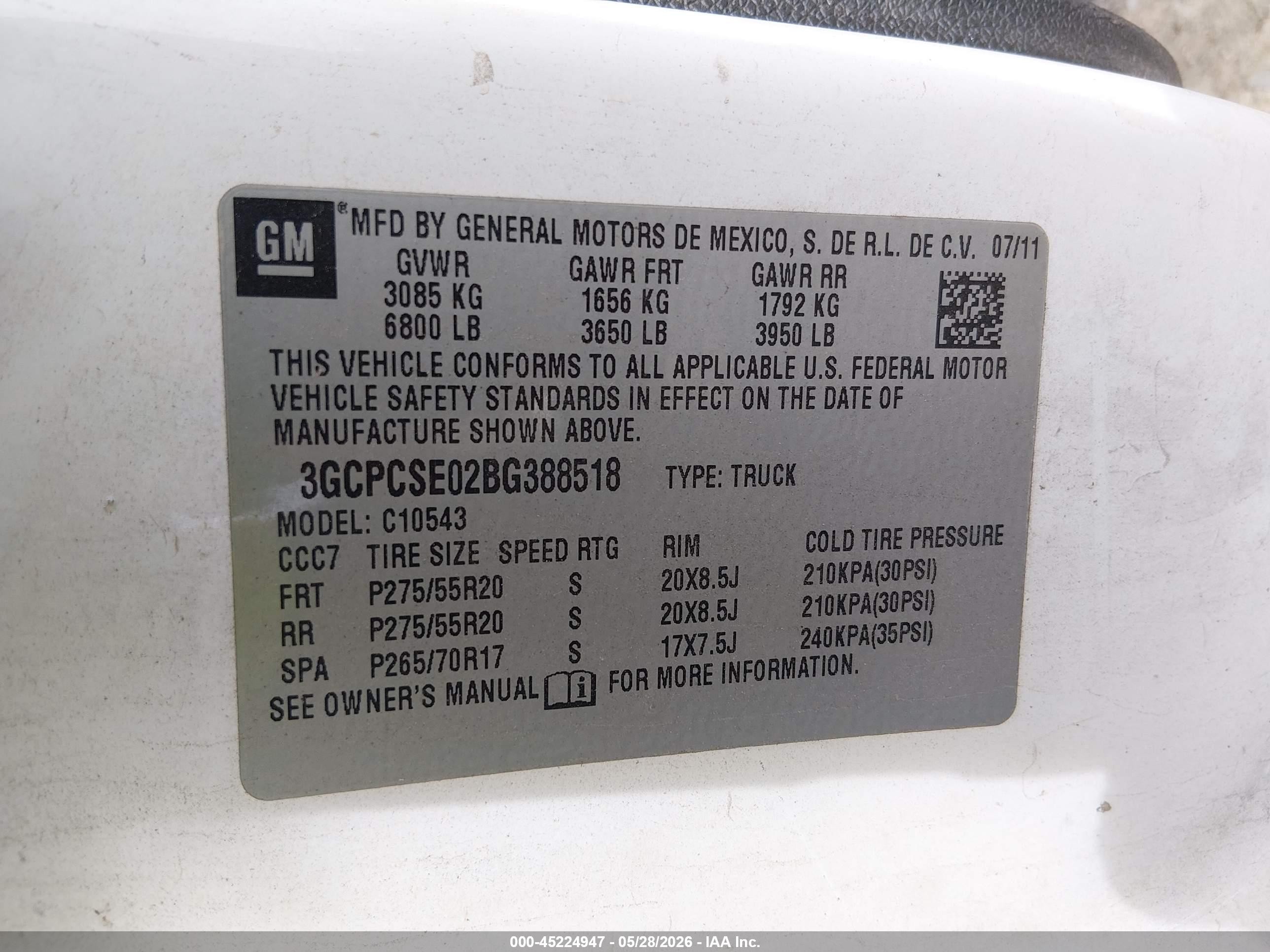 2011 Chevrolet Silverado 1500 Lt White vin: 3GCPCSE02BG388518
