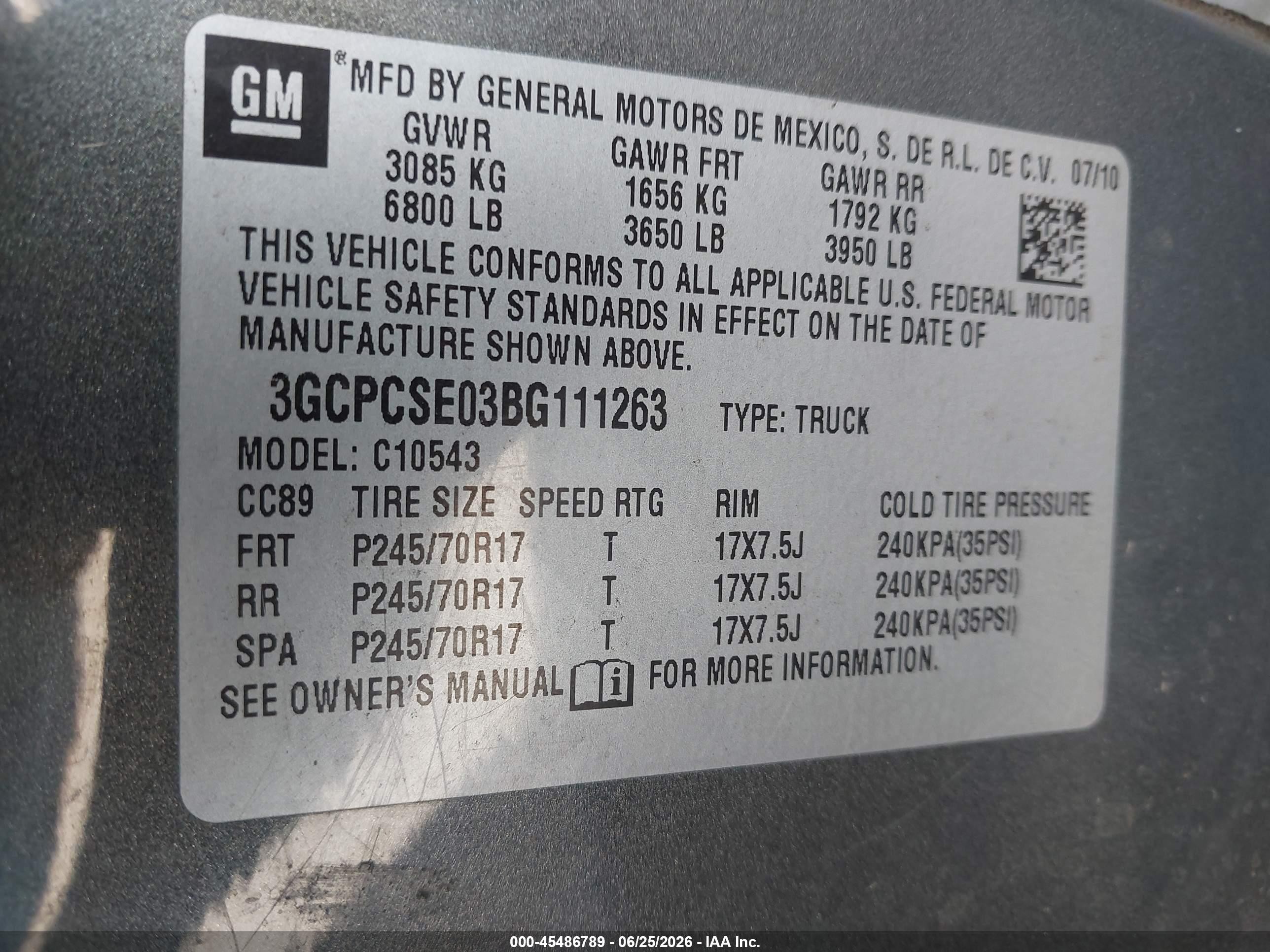 2011 Chevrolet Silverado 1500 Lt Green vin: 3GCPCSE03BG111263