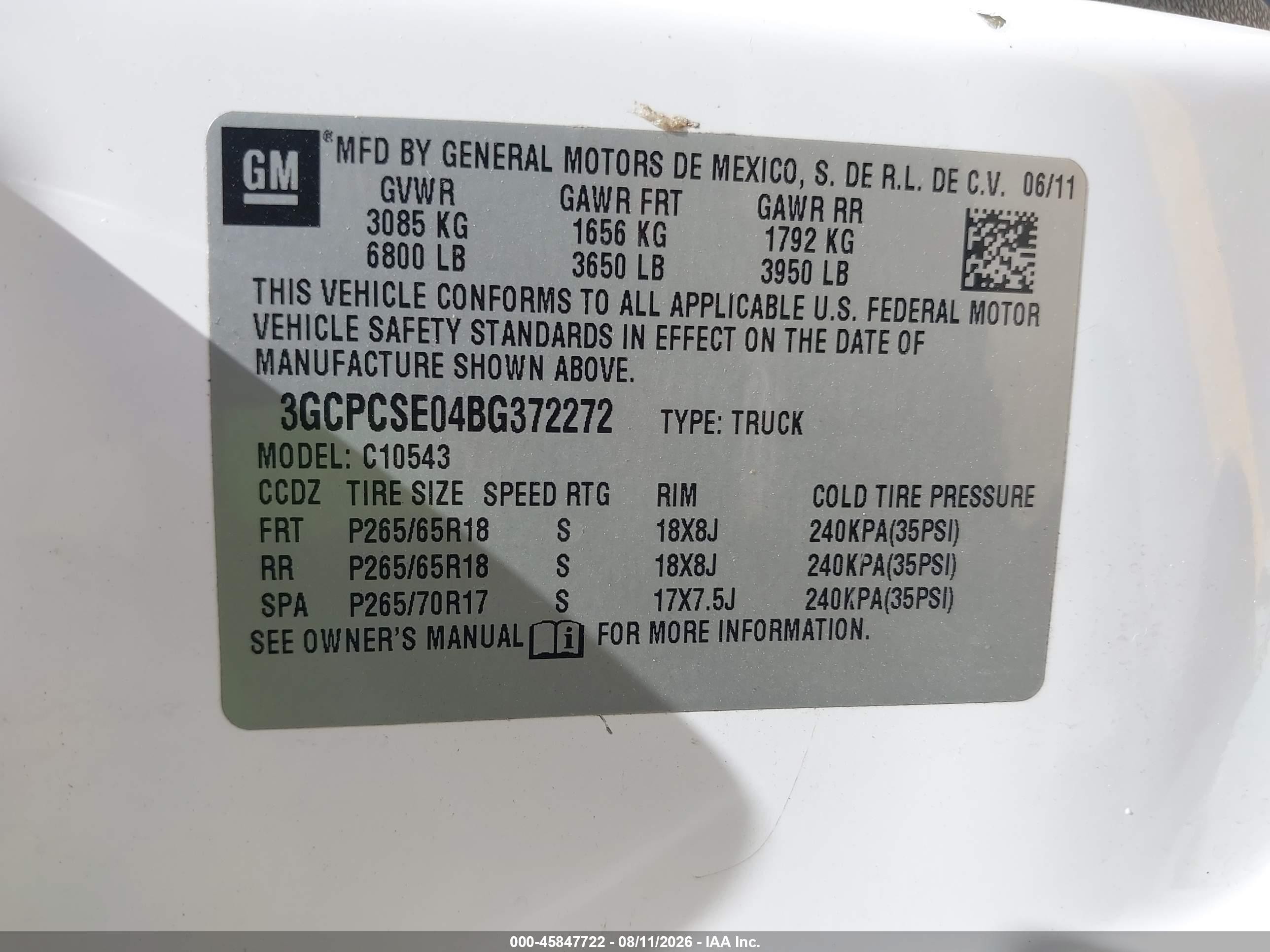 2011 Chevrolet Silverado 1500 Lt White vin: 3GCPCSE04BG372272