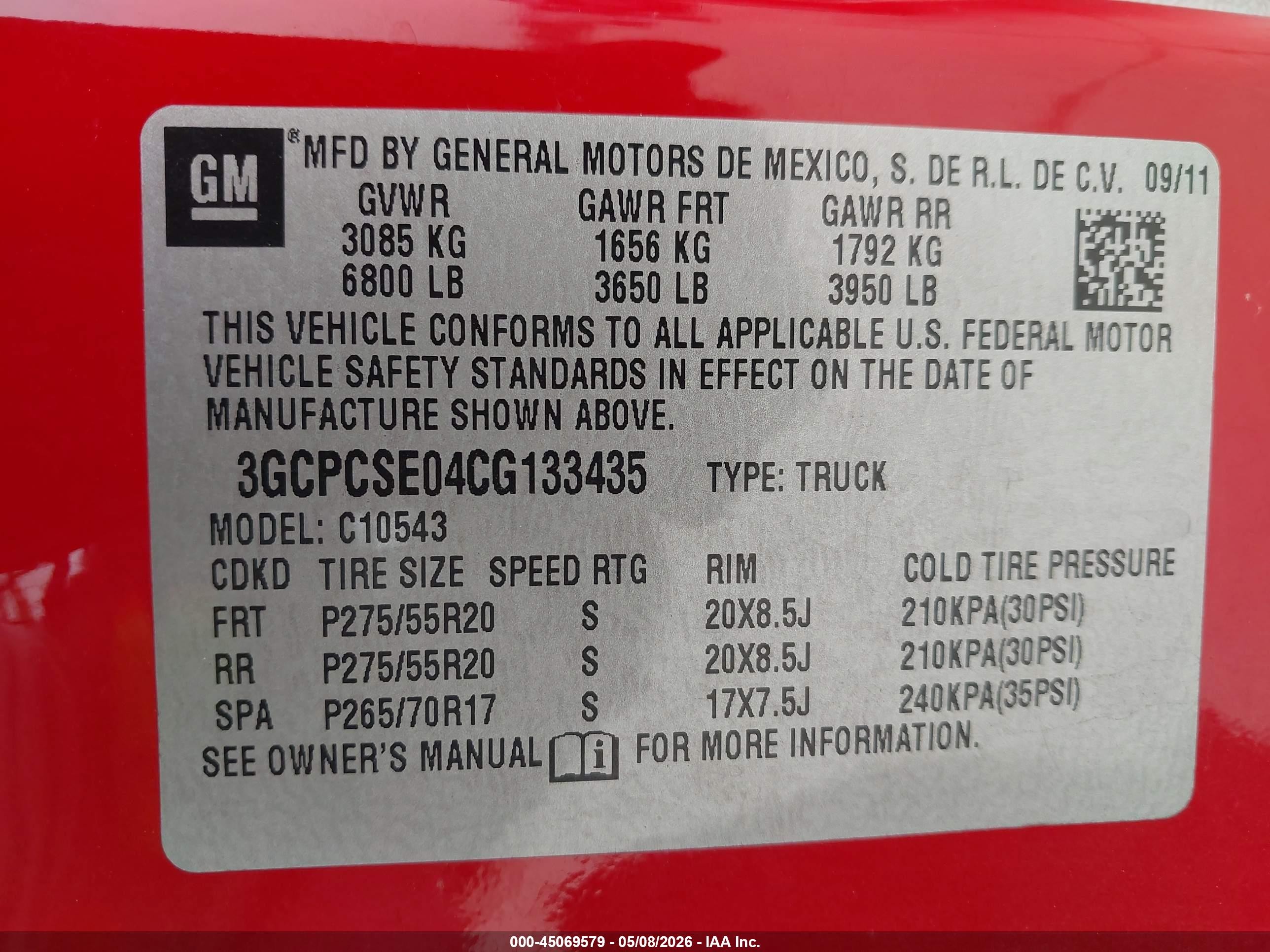 2012 Chevrolet Silverado 1500 Lt Red vin: 3GCPCSE04CG133435