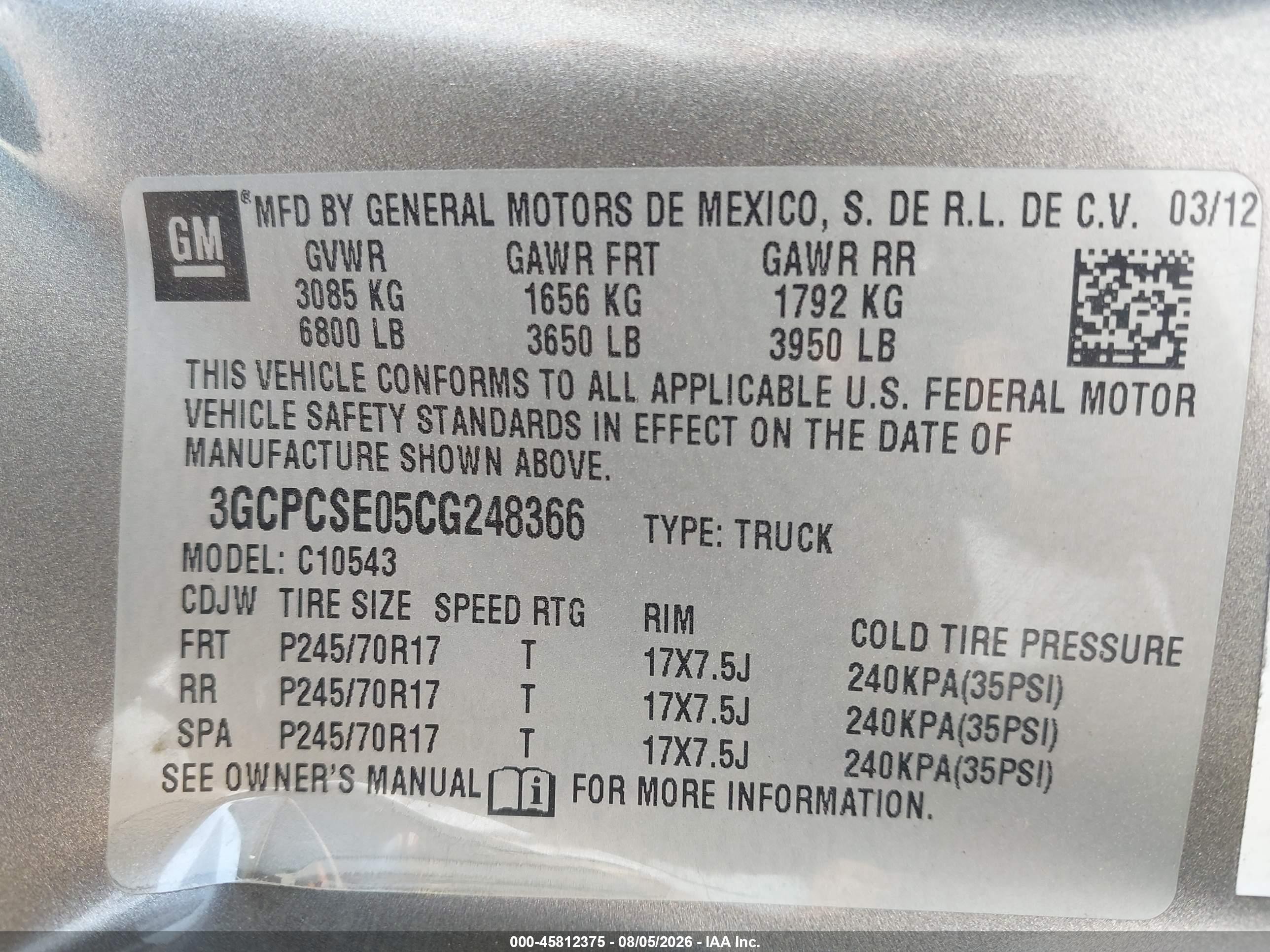2012 Chevrolet Silverado 1500 Lt Gray vin: 3GCPCSE05CG248366