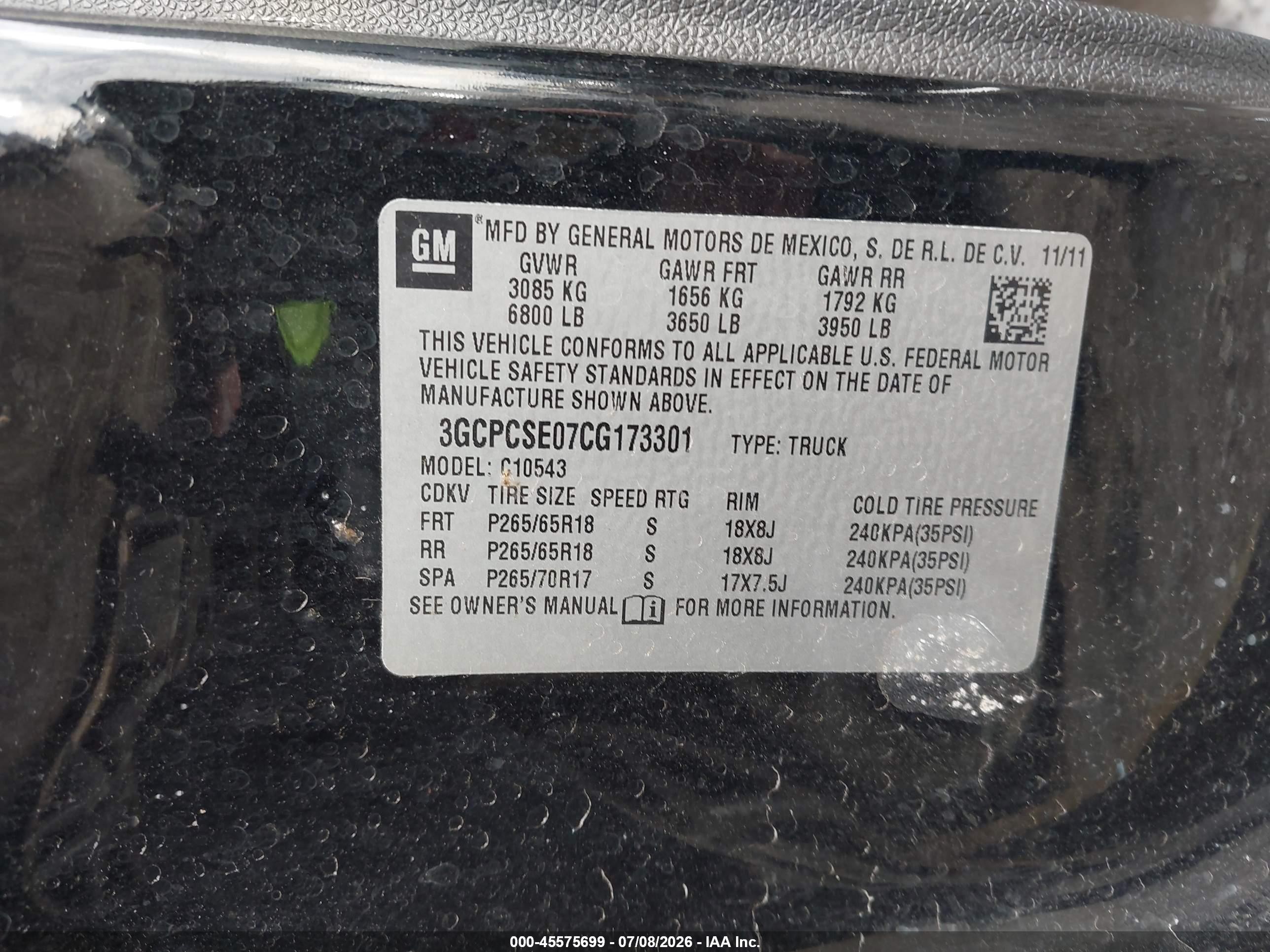 2012 Chevrolet Silverado 1500 Lt Black vin: 3GCPCSE07CG173301