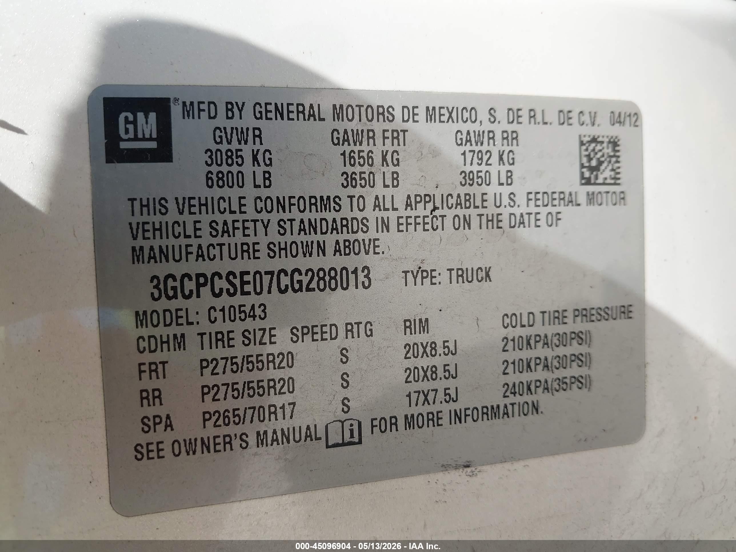 2012 Chevrolet Silverado 1500 Lt White vin: 3GCPCSE07CG288013