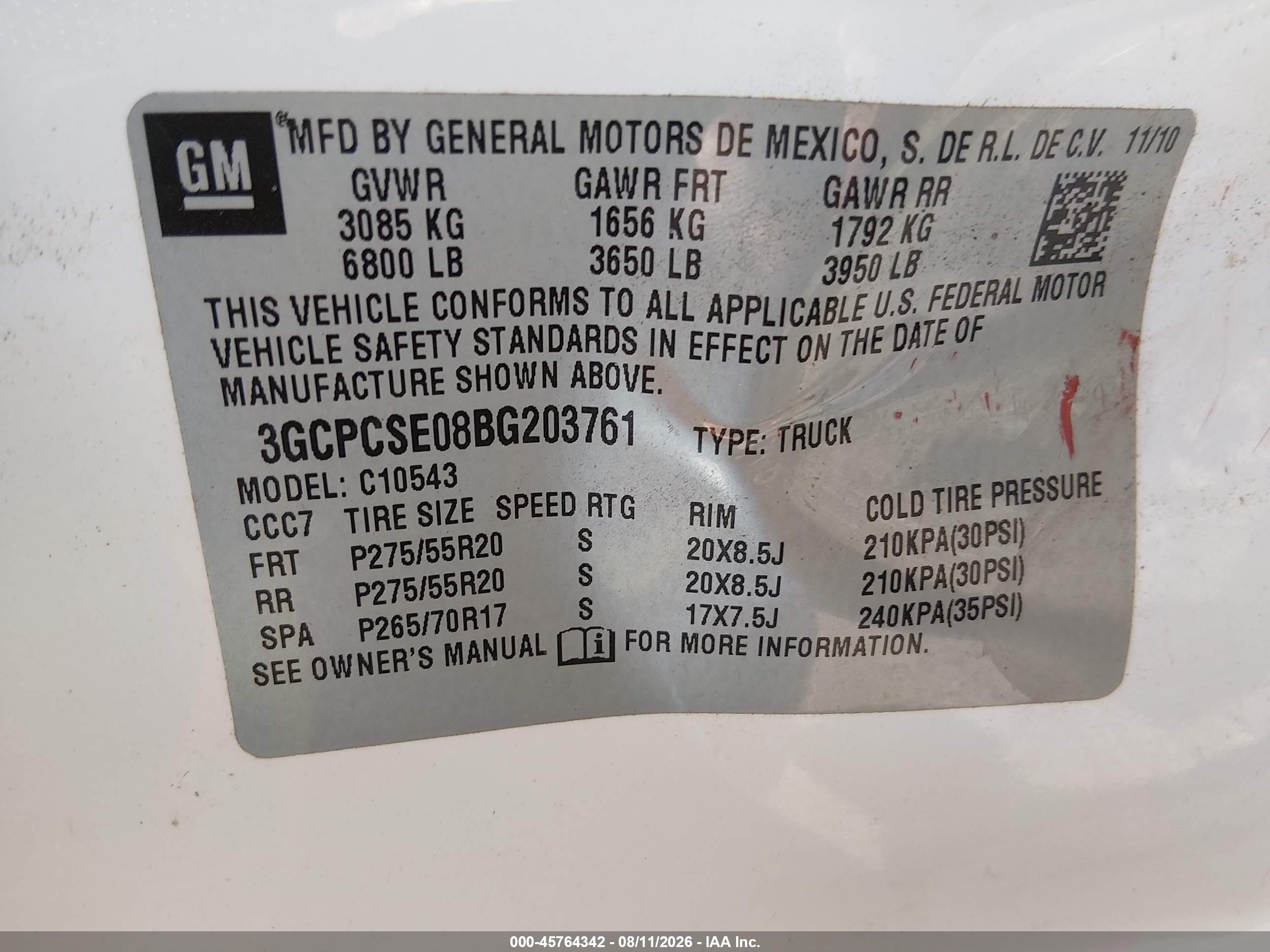 2011 Chevrolet Silverado 1500 Lt White vin: 3GCPCSE08BG203761