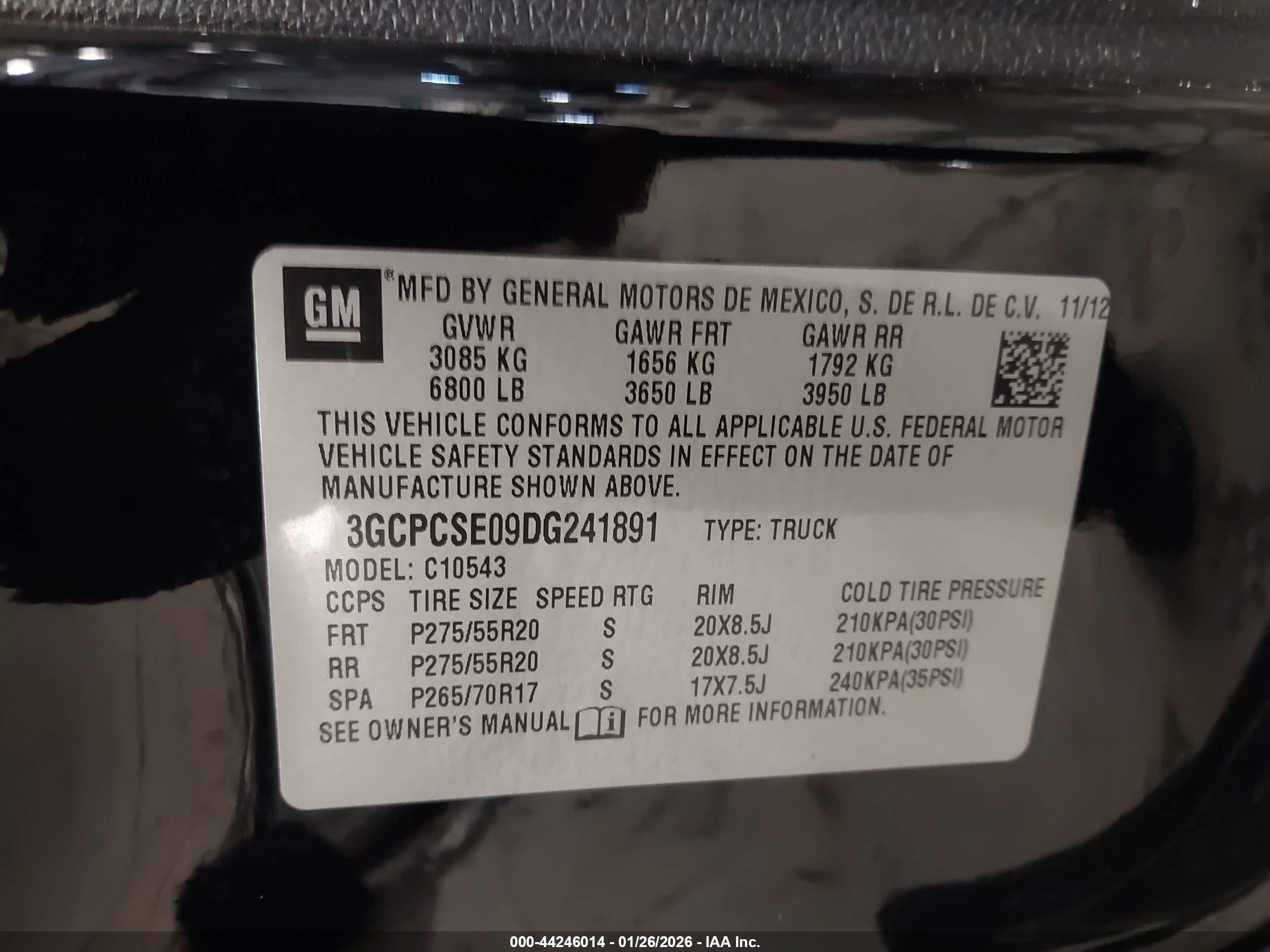 2013 Chevrolet Silverado 1500 Lt Black vin: 3GCPCSE09DG241891