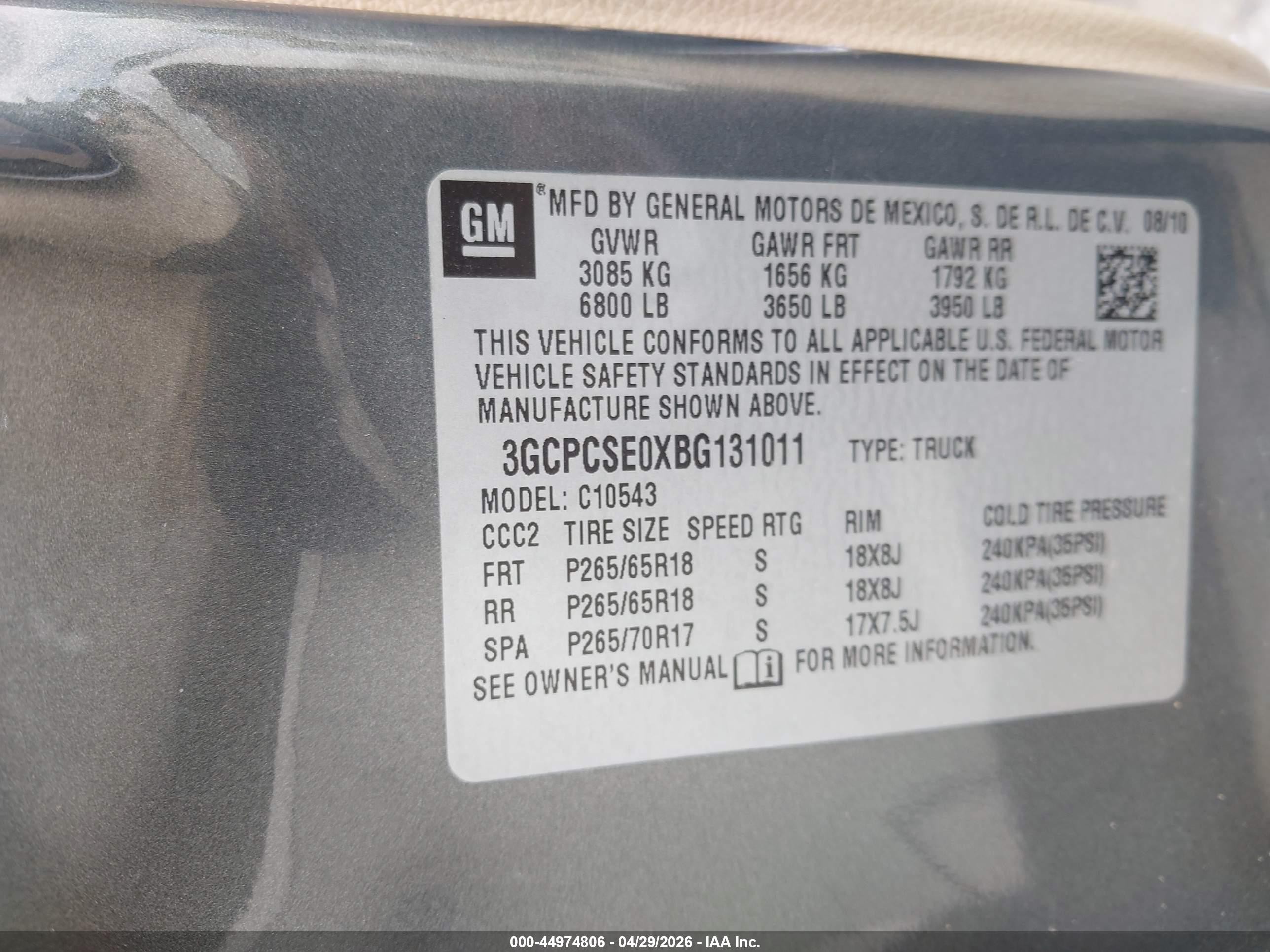 2011 Chevrolet Silverado 1500 Lt Gray vin: 3GCPCSE0XBG131011