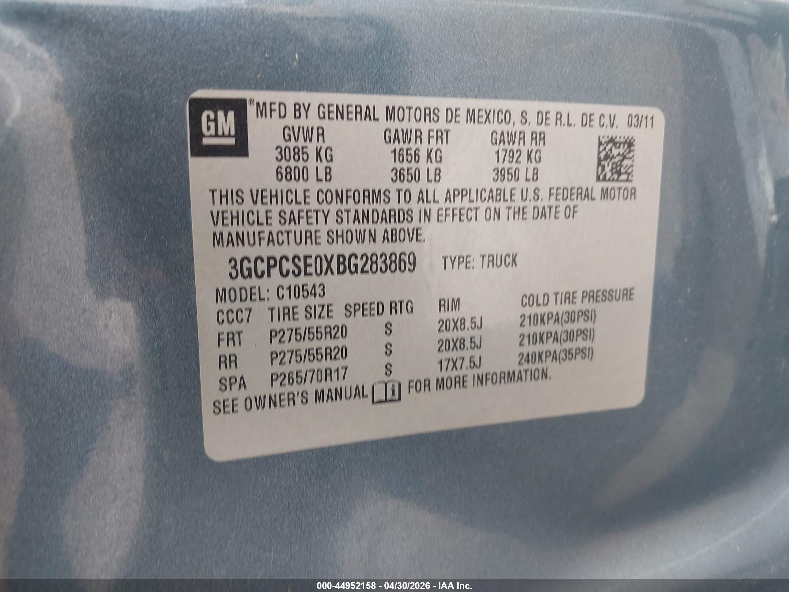 2011 Chevrolet Silverado 1500 Lt Blue vin: 3GCPCSE0XBG283869
