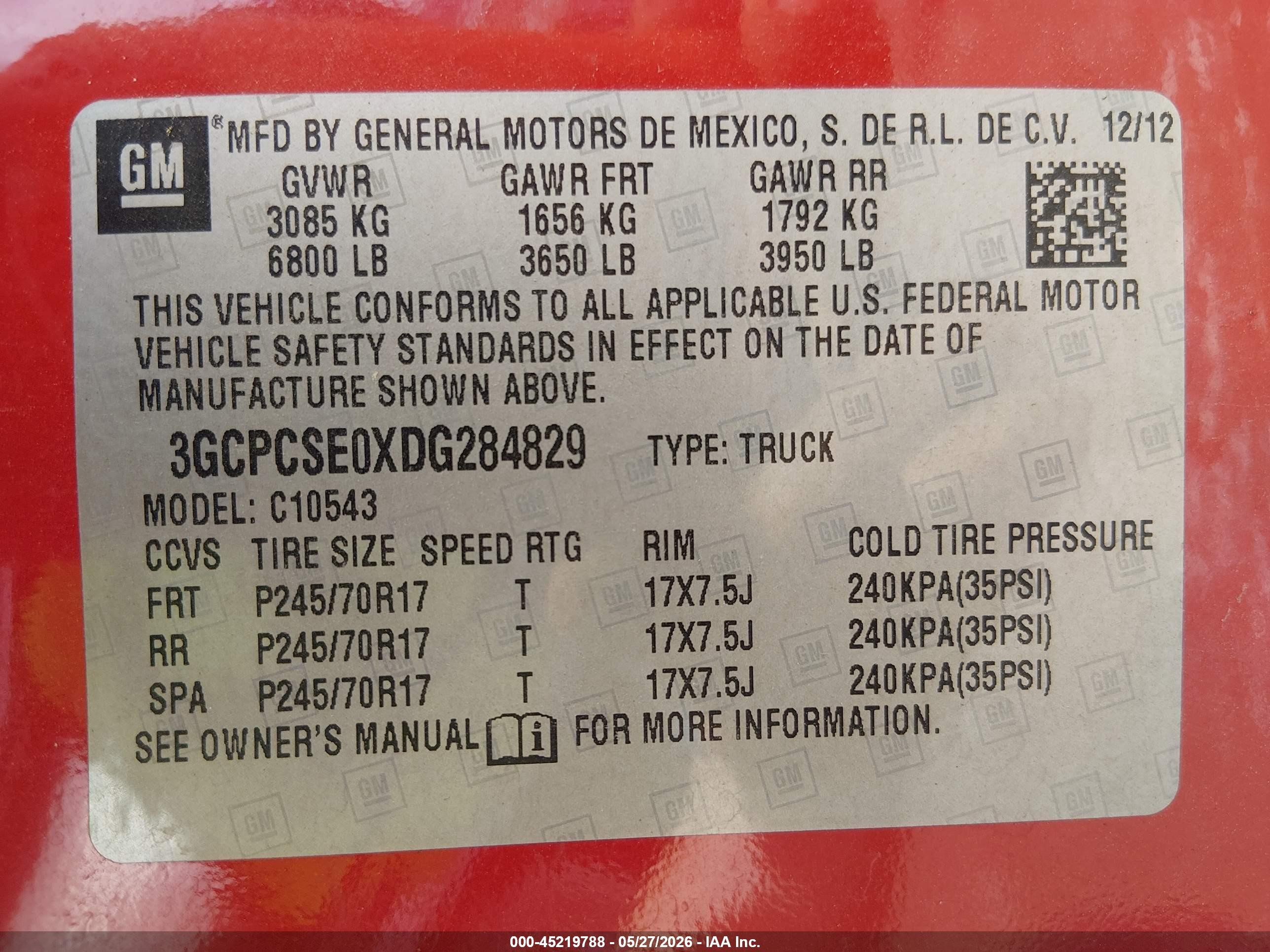 2013 Chevrolet Silverado 1500 Lt Red vin: 3GCPCSE0XDG284829