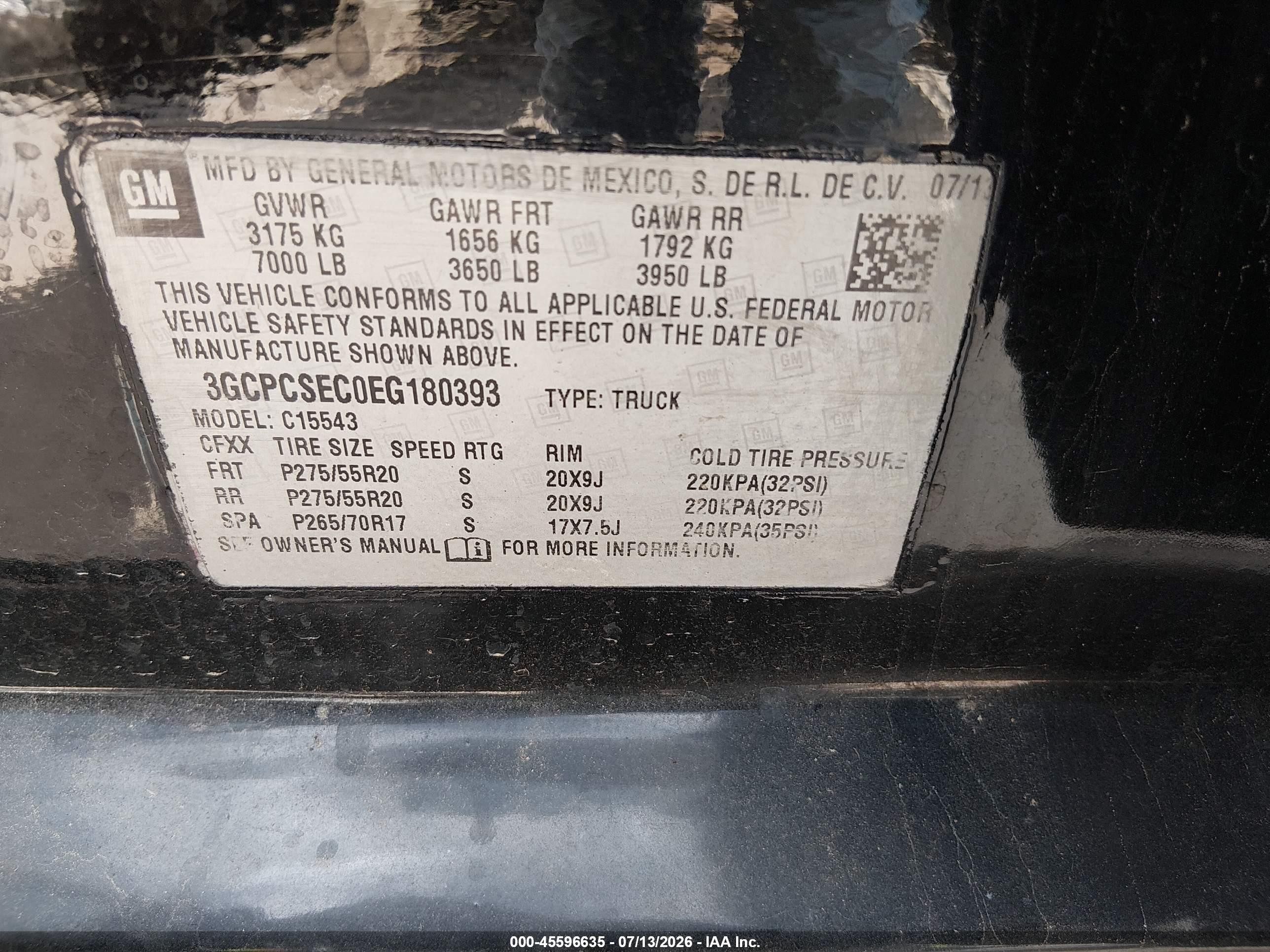 2014 Chevrolet Silverado 1500 Ltz Black vin: 3GCPCSEC0EG180393