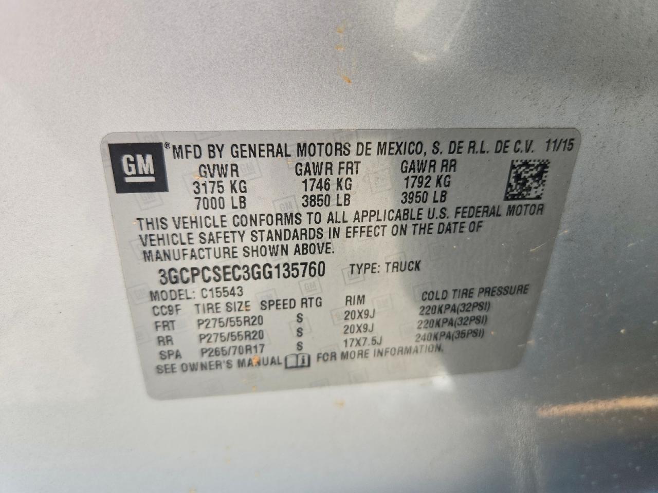 2016 Chevrolet Silverado C1500 Ltz Silver vin: 3GCPCSEC3GG135760
