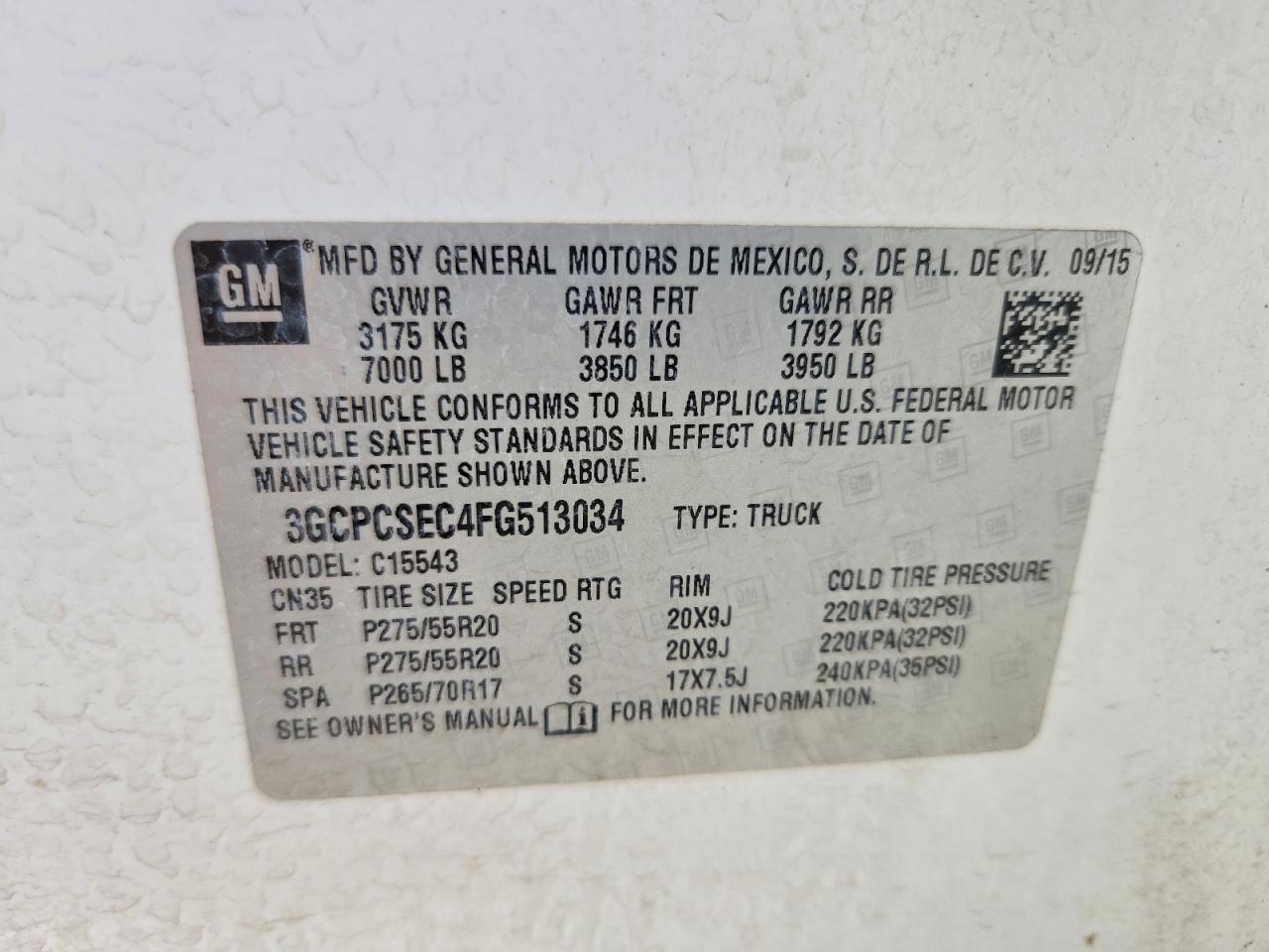 2015 Chevrolet Silverado C1500 Ltz Белый vin: 3GCPCSEC4FG513034