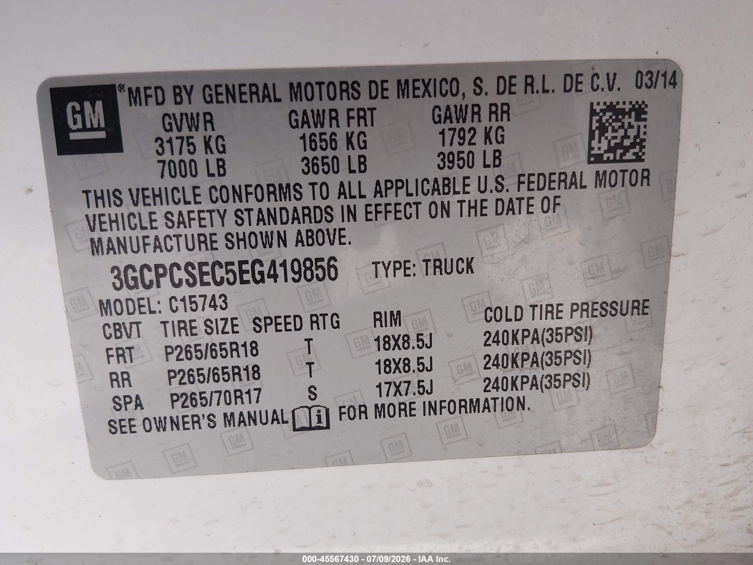 2014 Chevrolet Silverado 1500 Ltz Белый vin: 3GCPCSEC5EG419856