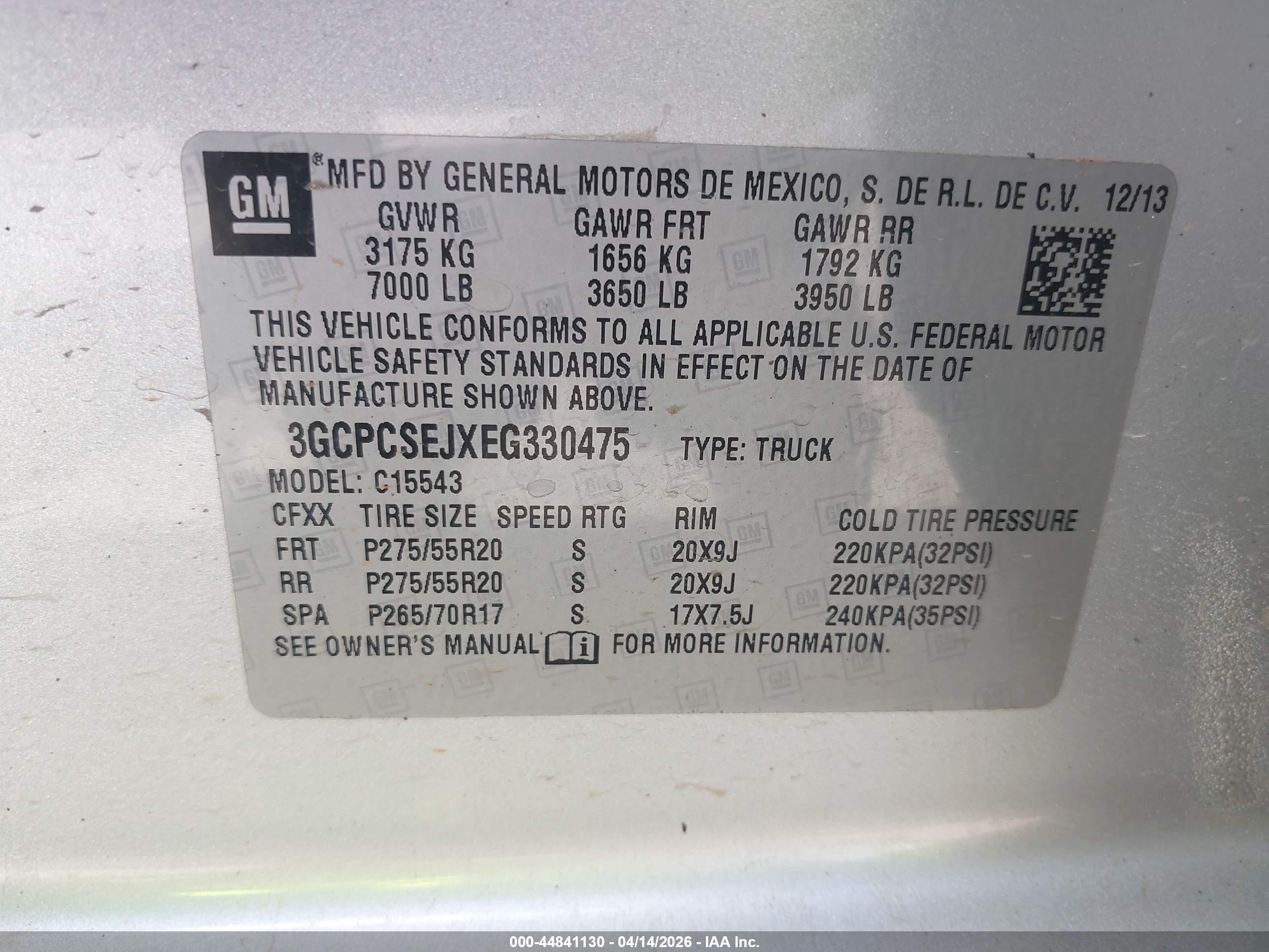 2014 Chevrolet Silverado 1500 1lz Silver vin: 3GCPCSEJXEG330475