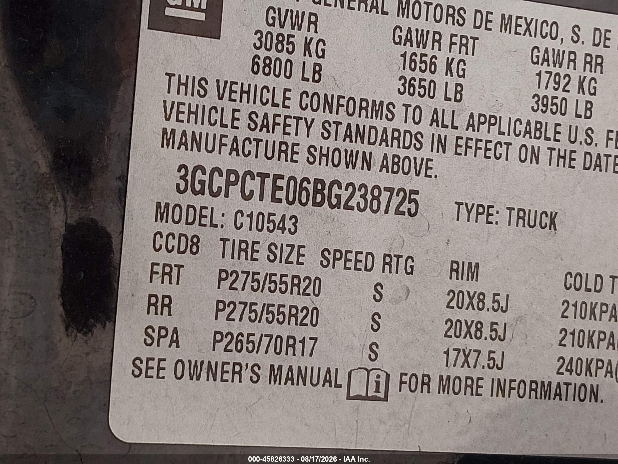 2011 Chevrolet Silverado 1500 Ltz Black vin: 3GCPCTE06BG238725