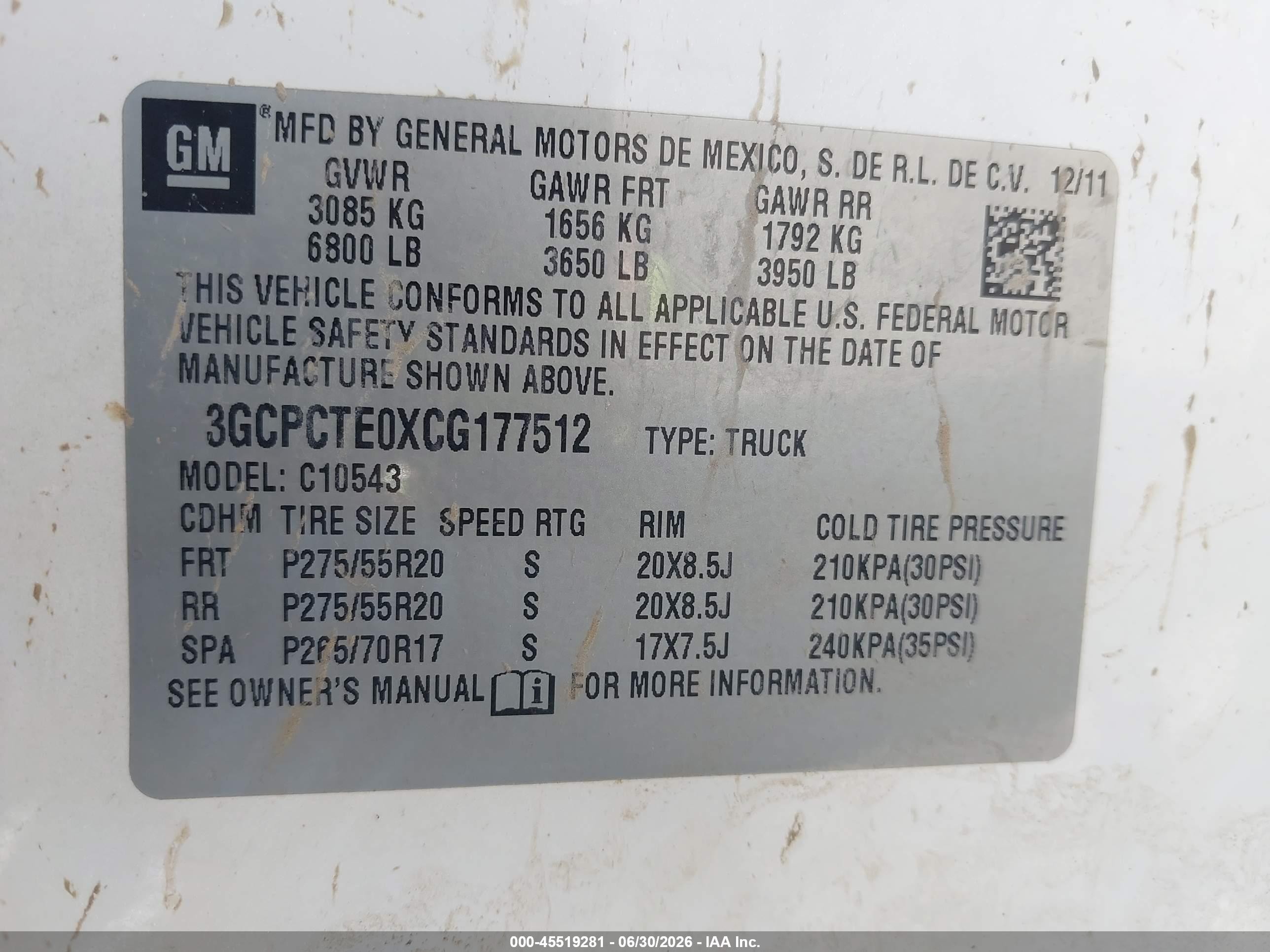 2012 Chevrolet Silverado 1500 Ltz White vin: 3GCPCTE0XCG177512