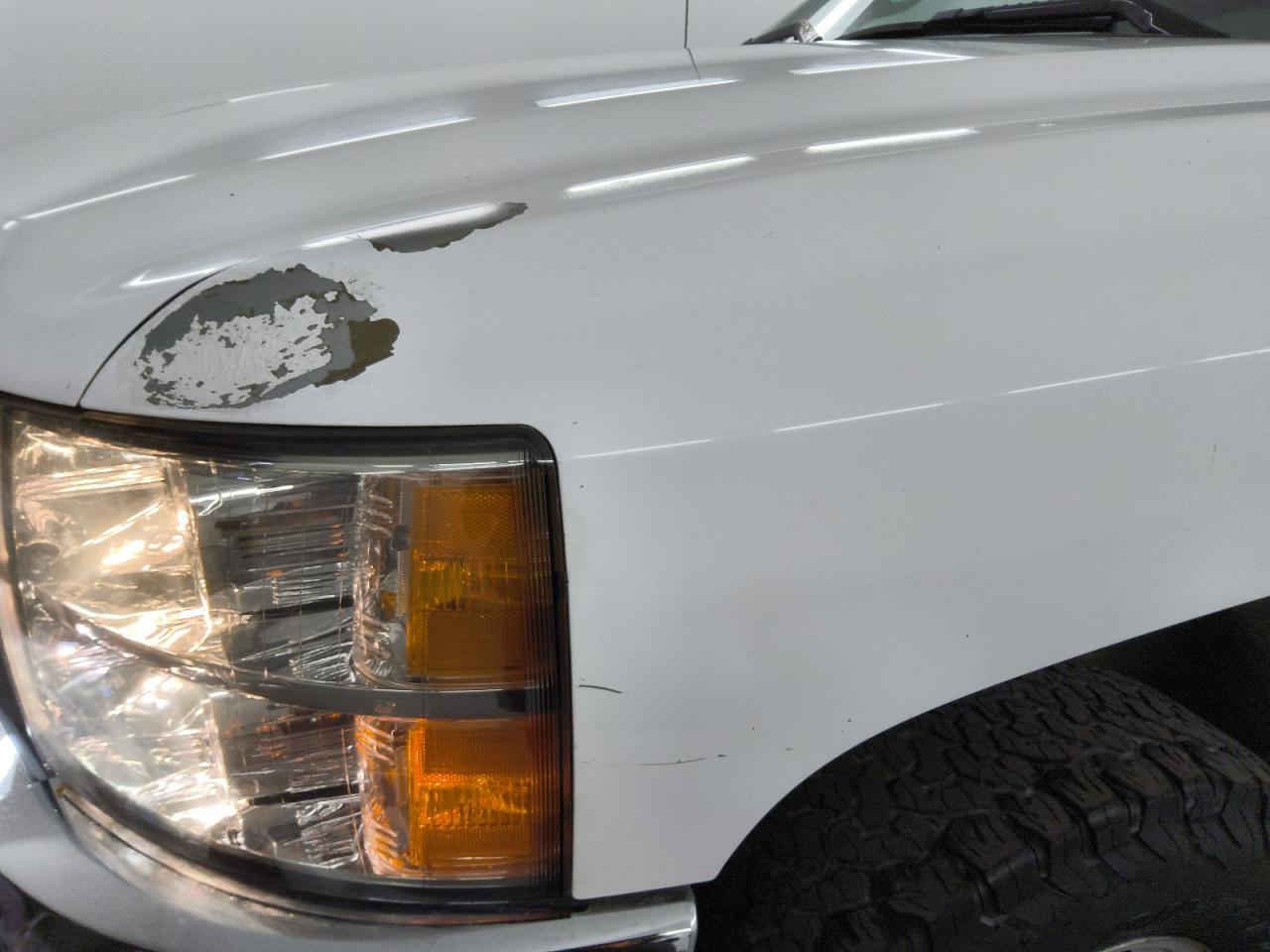 2012 Chevrolet Silverado K1500 Ls White vin: 3GCPKREA0CG150706 Damage: Left Front Fender, Peeling, > 12 Inches