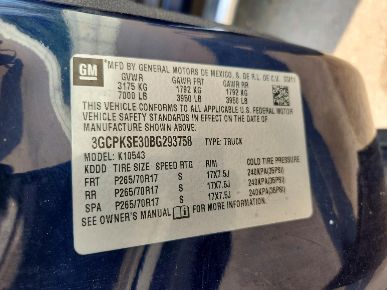 2011 Chevrolet Silverado K1500 Lt Синий vin: 3GCPKSE30BG293758