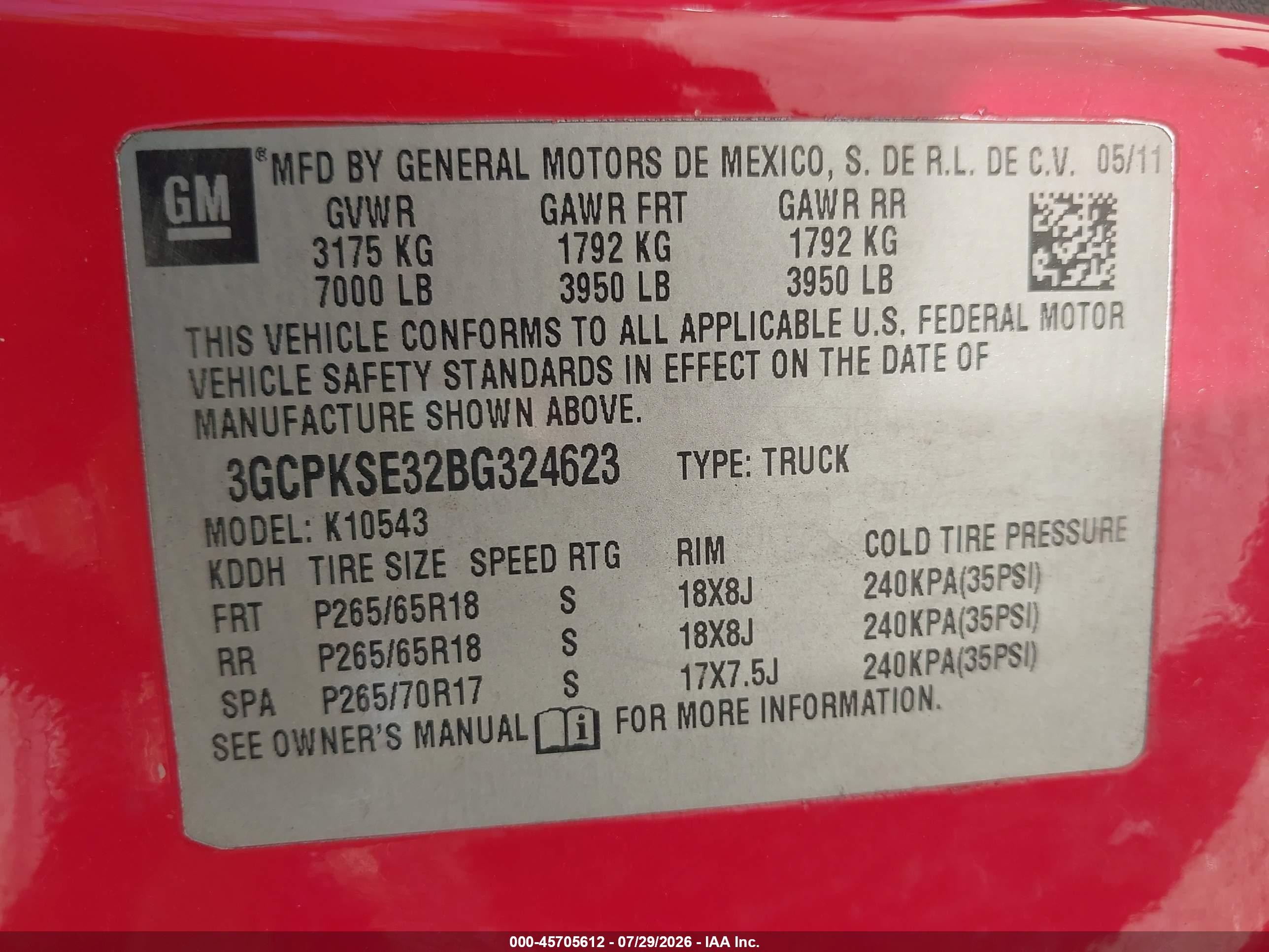 2011 Chevrolet Silverado 1500 Lt Red vin: 3GCPKSE32BG324623