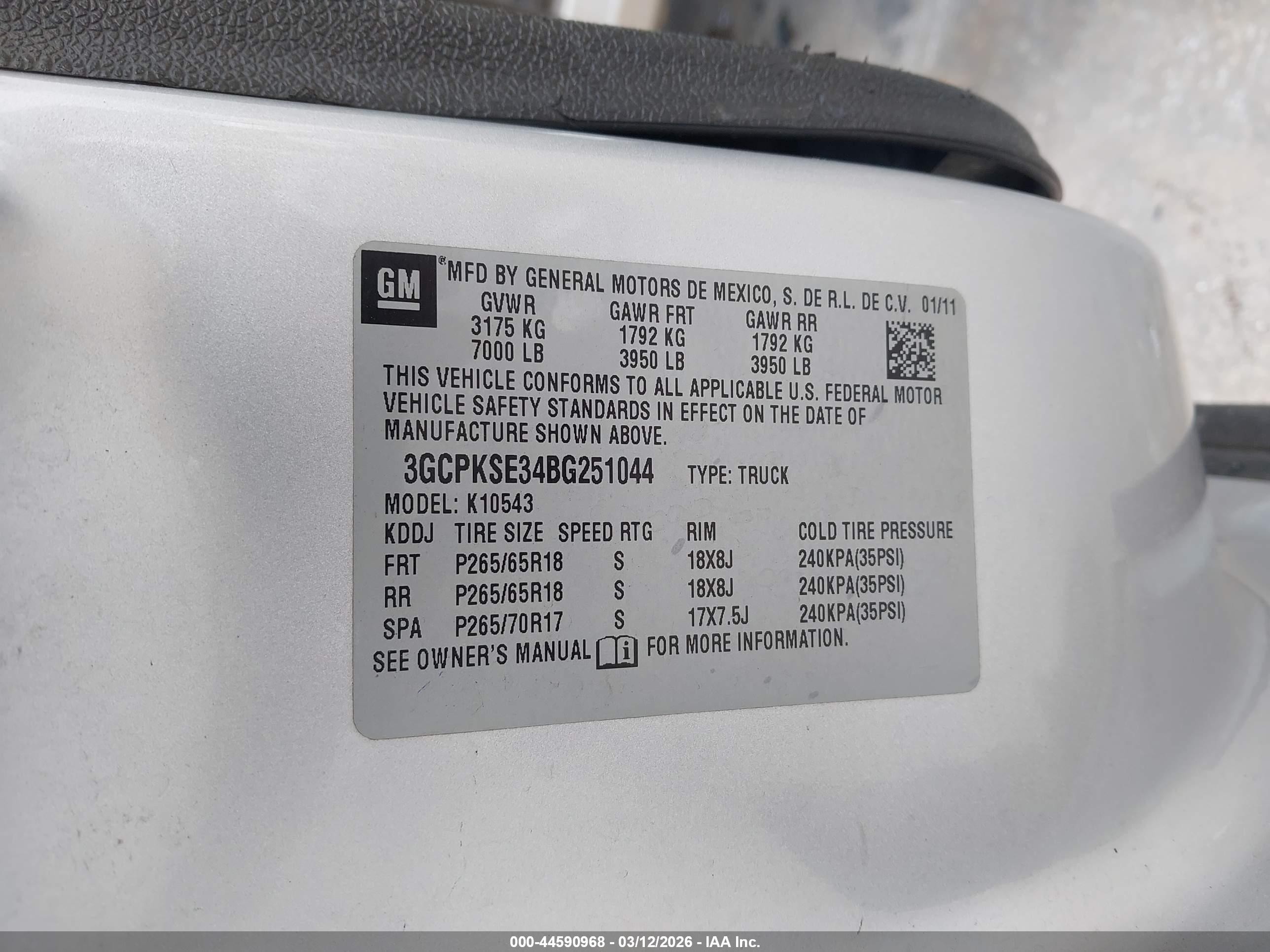 2011 Chevrolet Silverado 1500 Lt Белый vin: 3GCPKSE34BG251044