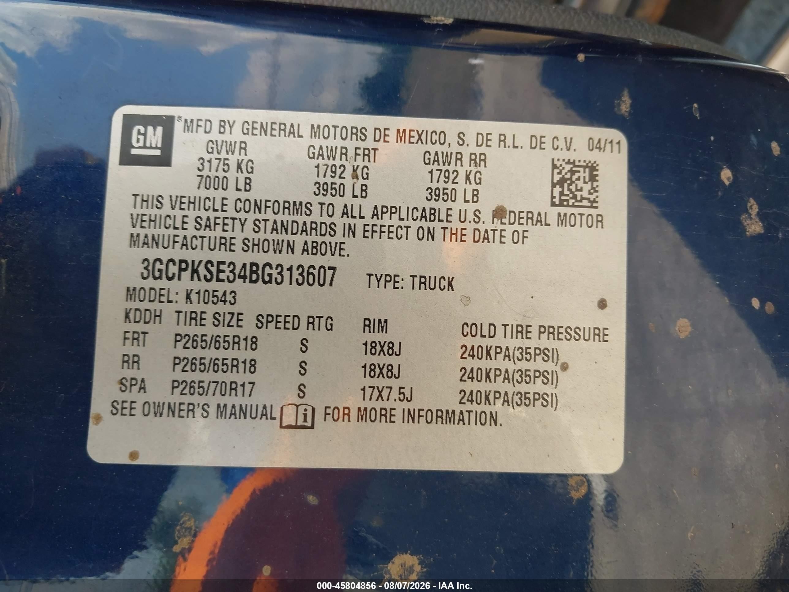 2011 Chevrolet Silverado 1500 Lt Blue vin: 3GCPKSE34BG313607