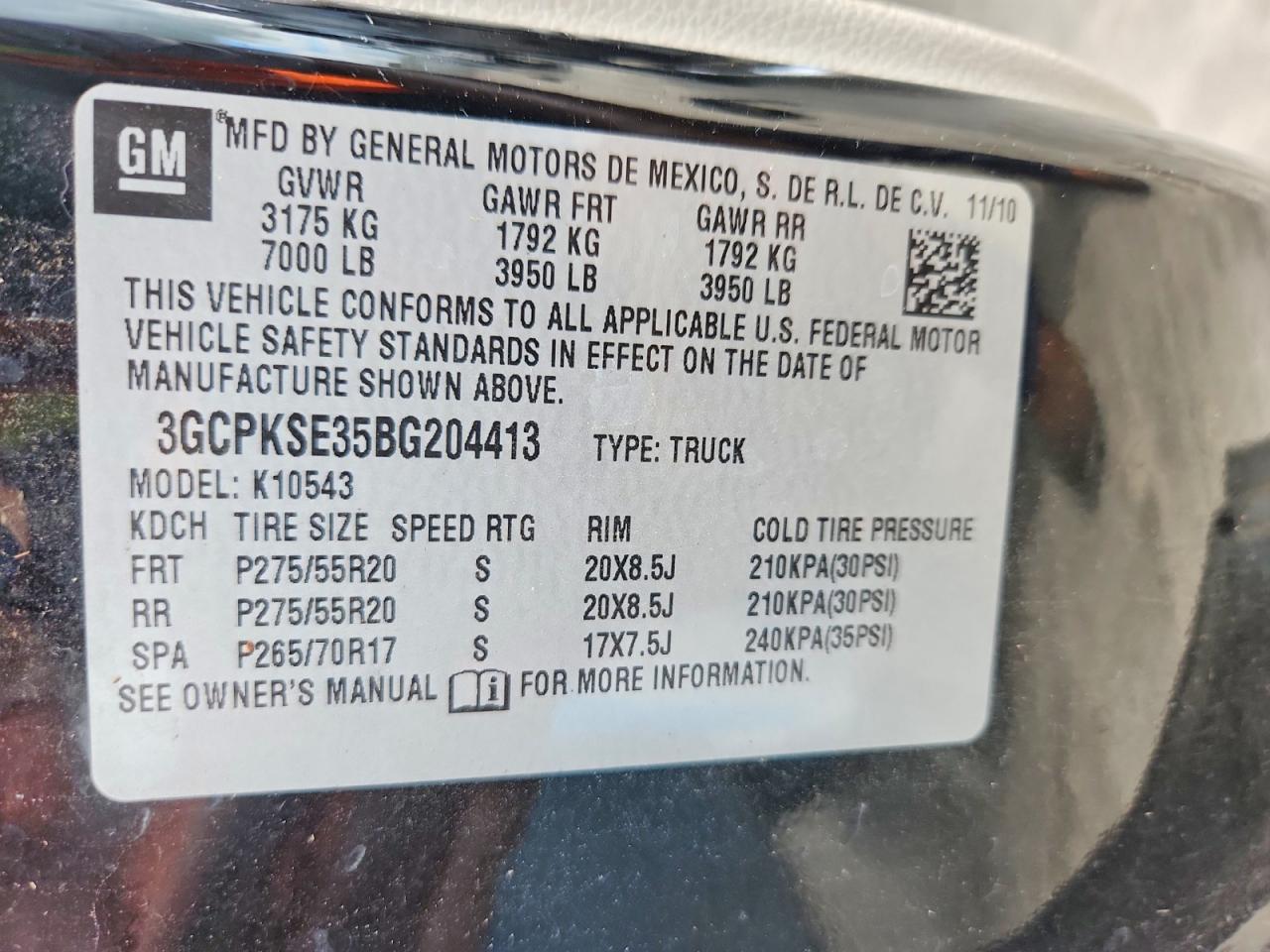 2011 Chevrolet Silverado K1500 Lt Black vin: 3GCPKSE35BG204413