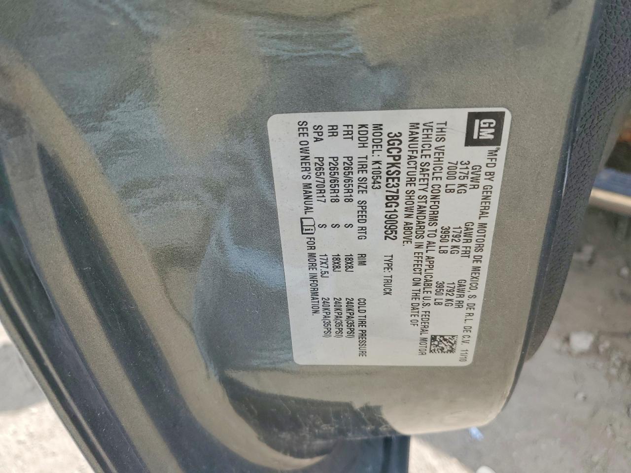 2011 Chevrolet Silverado K1500 Lt Gray vin: 3GCPKSE37BG190952