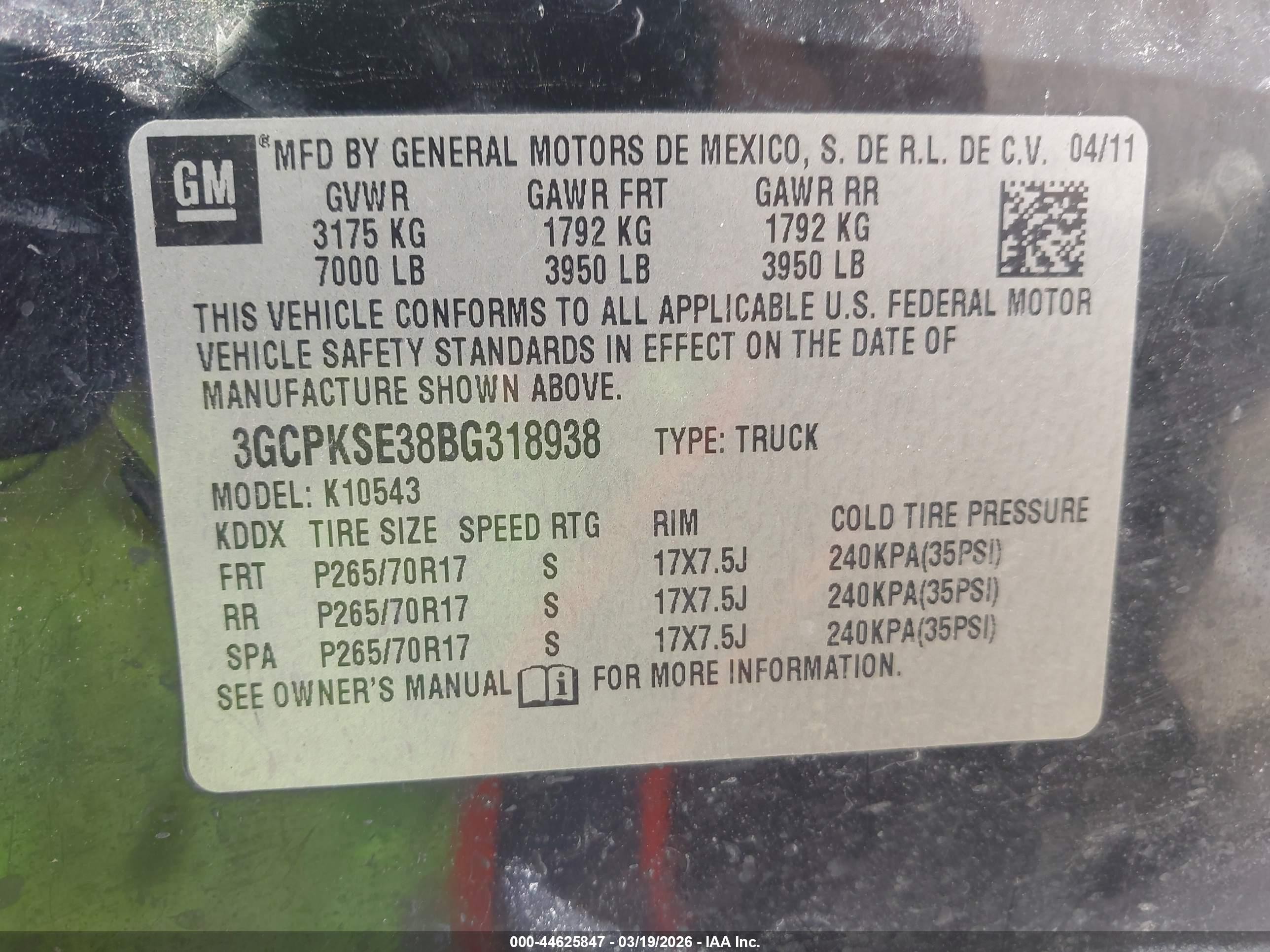 2011 Chevrolet Silverado 1500 Lt Black vin: 3GCPKSE38BG318938