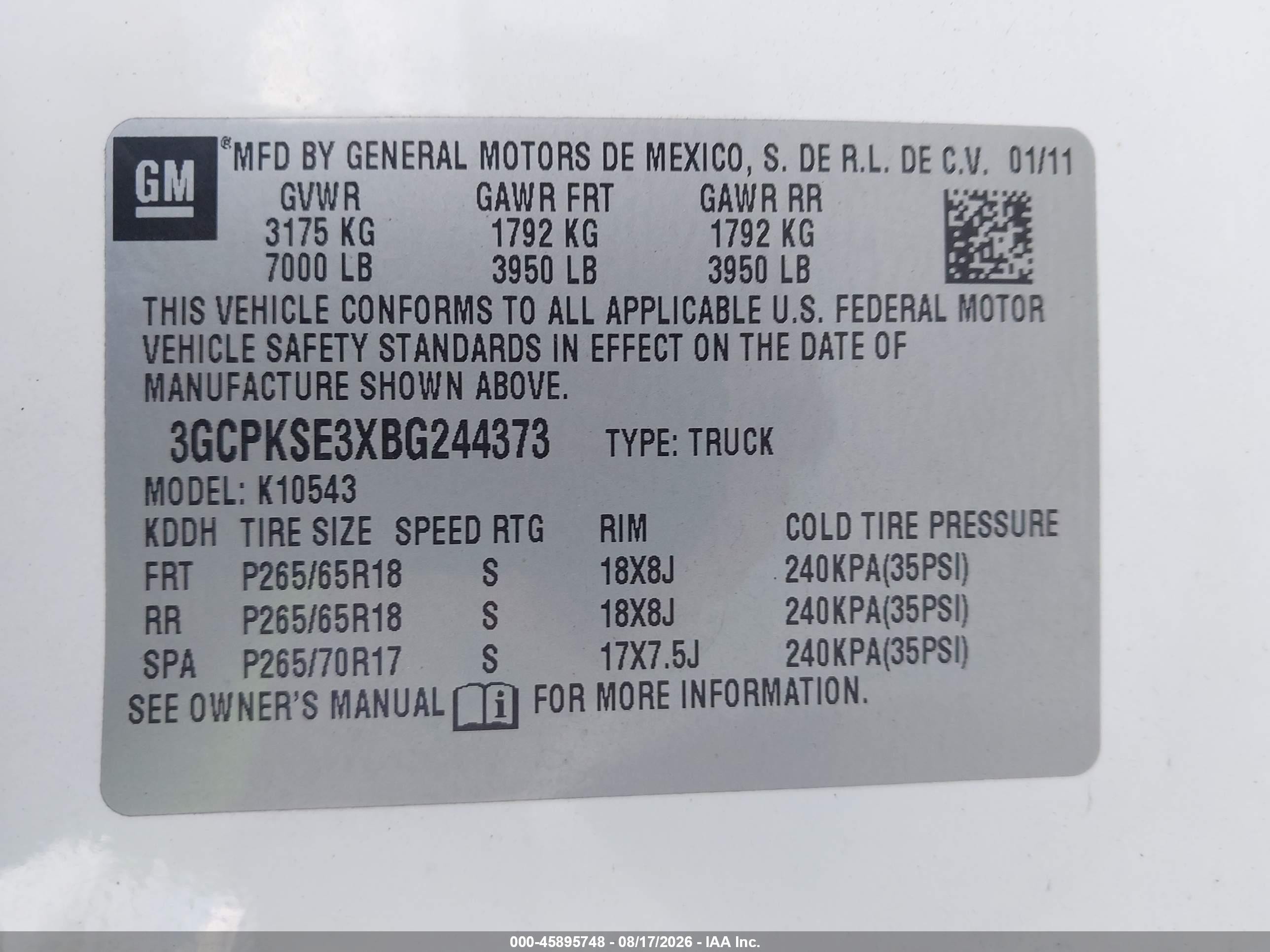 2011 Chevrolet Silverado 1500 Lt Белый vin: 3GCPKSE3XBG244373