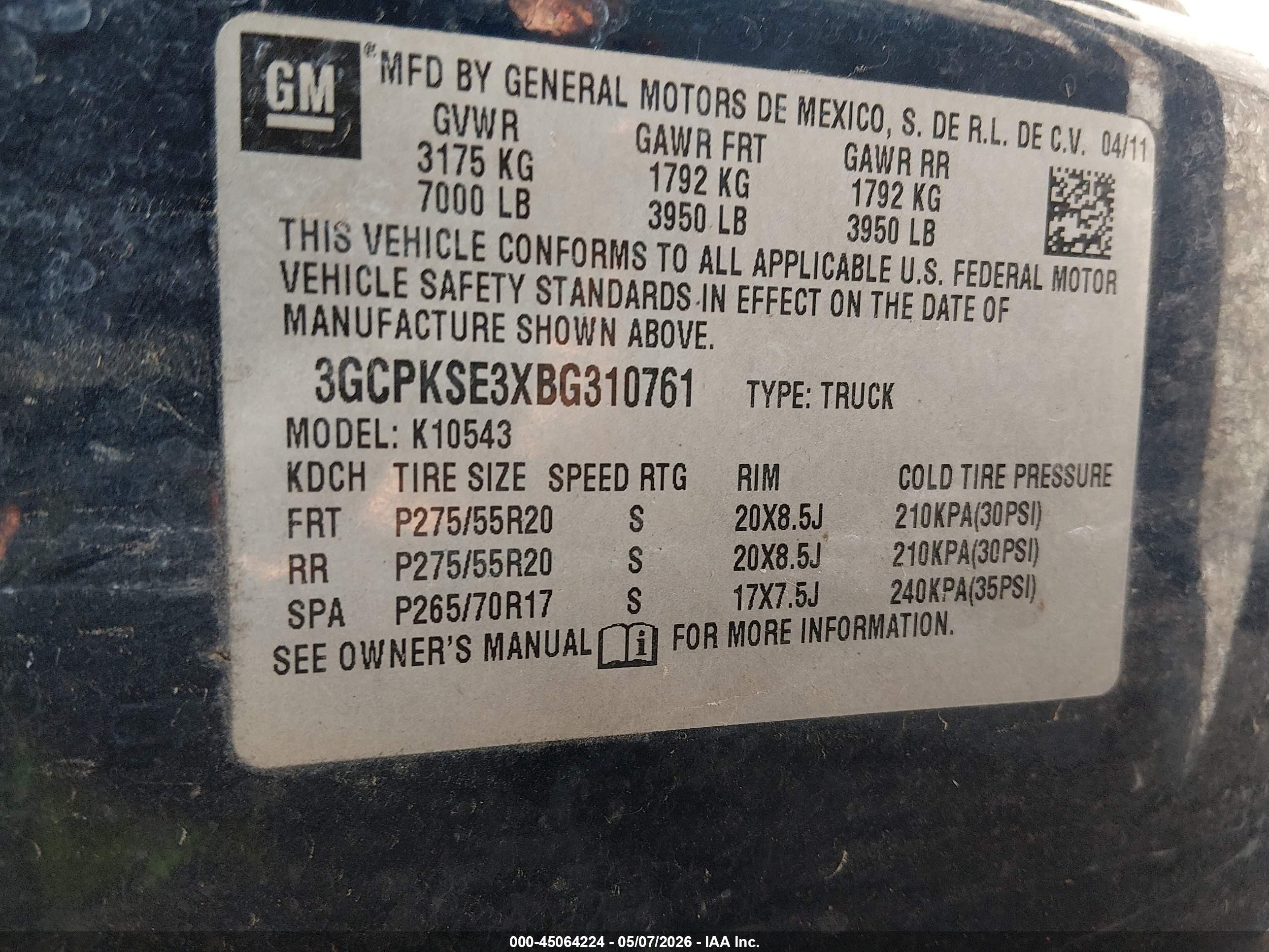 2011 Chevrolet Silverado 1500 Lt Blue vin: 3GCPKSE3XBG310761