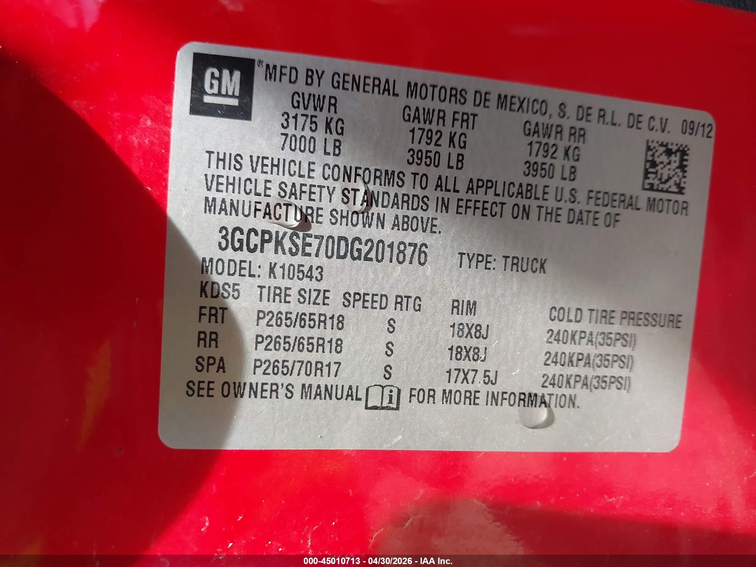 2013 Chevrolet Silverado 1500 Lt Red vin: 3GCPKSE70DG201876