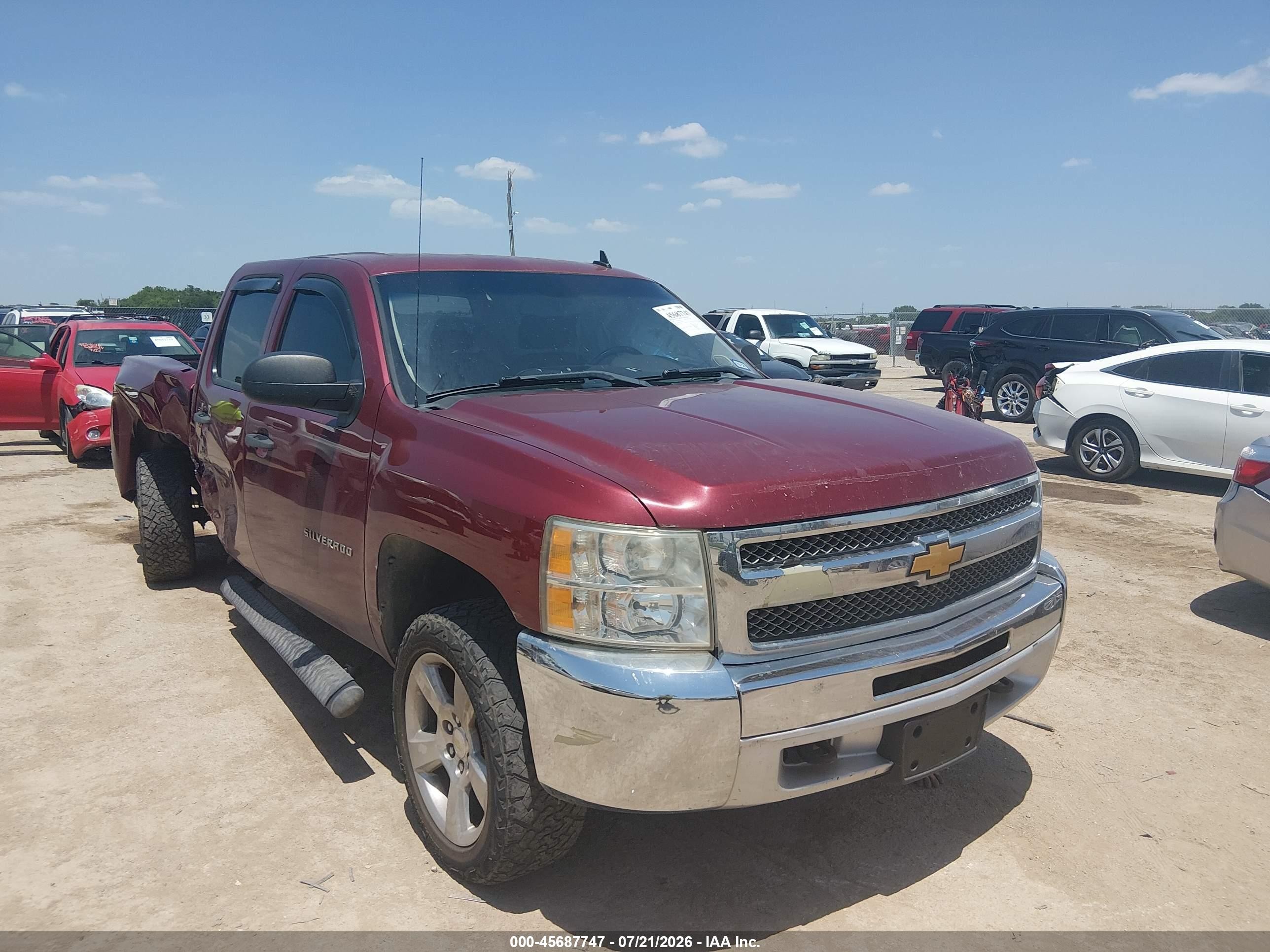 2013 Chevrolet Silverado 1500 Lt Maroon vin: 3GCPKSE71DG159816
