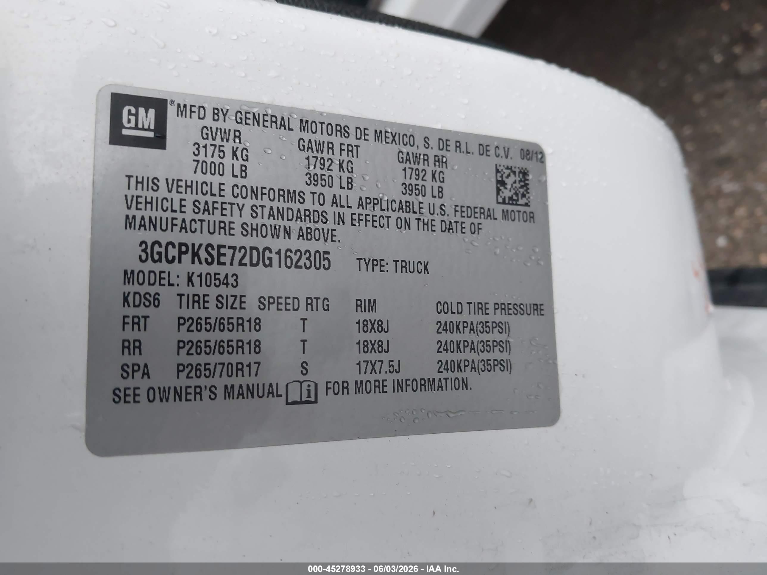 2013 Chevrolet Silverado 1500 Lt White vin: 3GCPKSE72DG162305