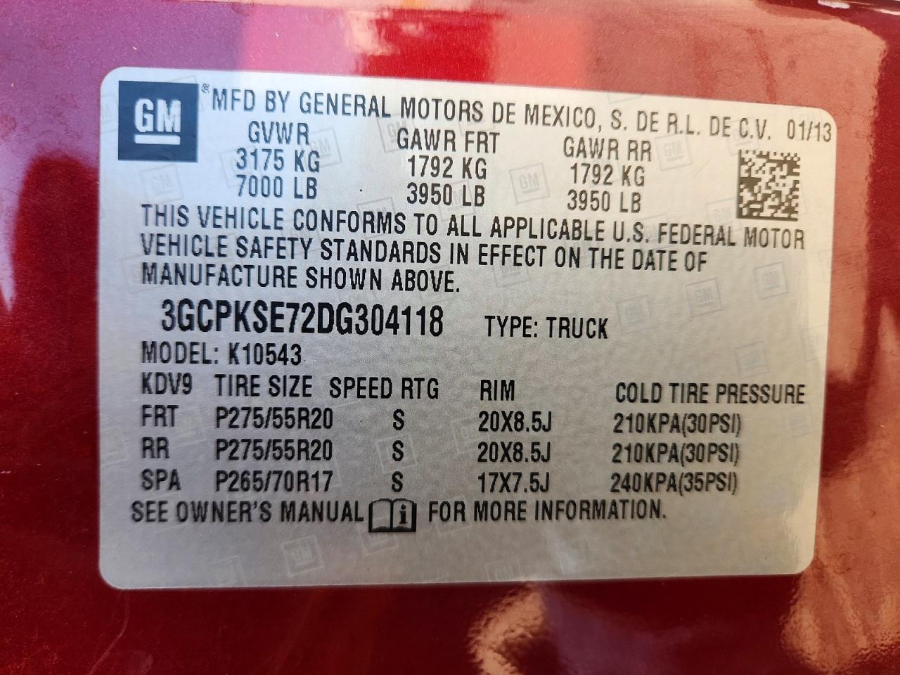 2013 Chevrolet Silverado K1500 Lt Red vin: 3GCPKSE72DG304118