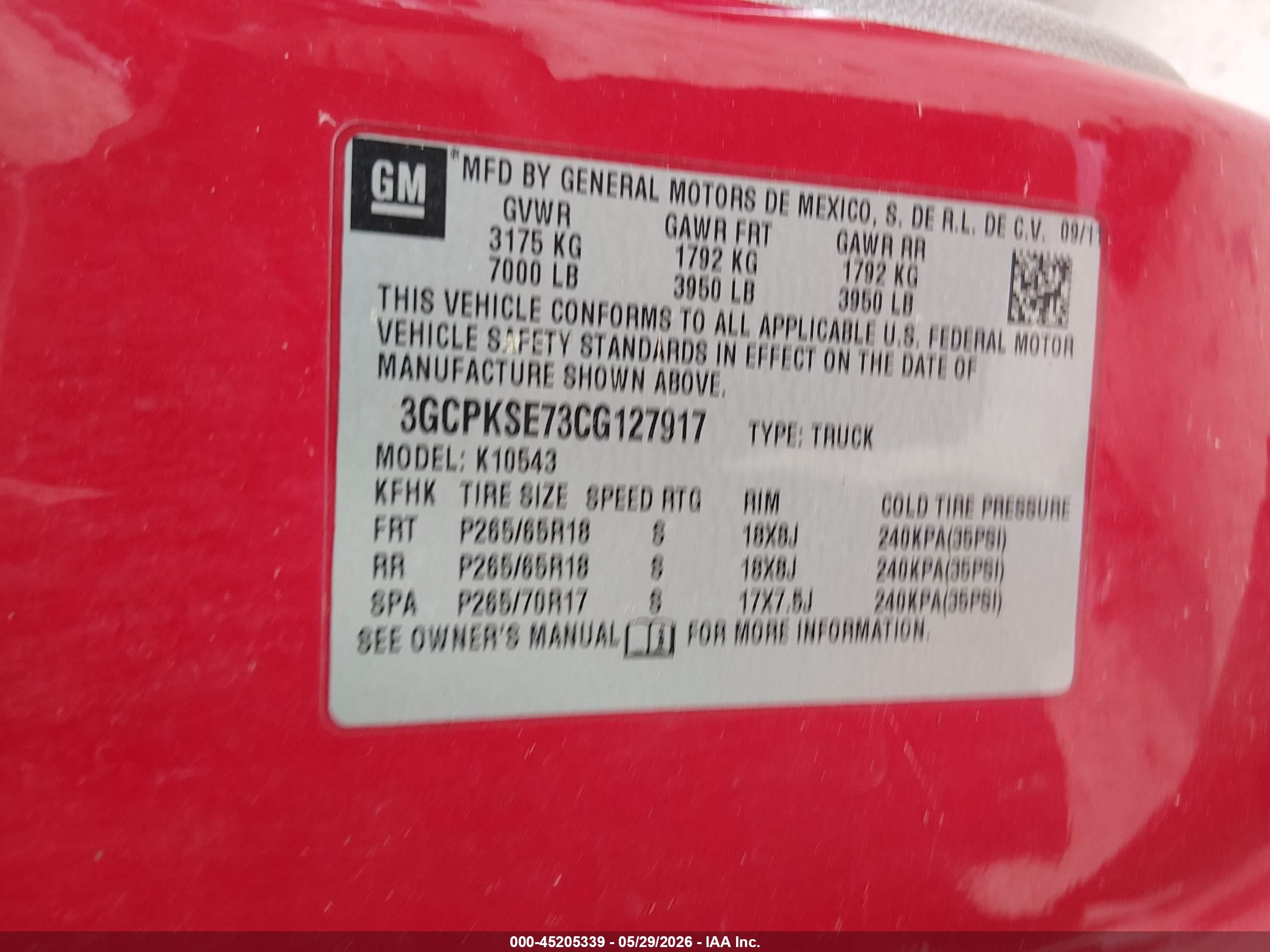 2012 Chevrolet Silverado 1500 Lt Red vin: 3GCPKSE73CG127917