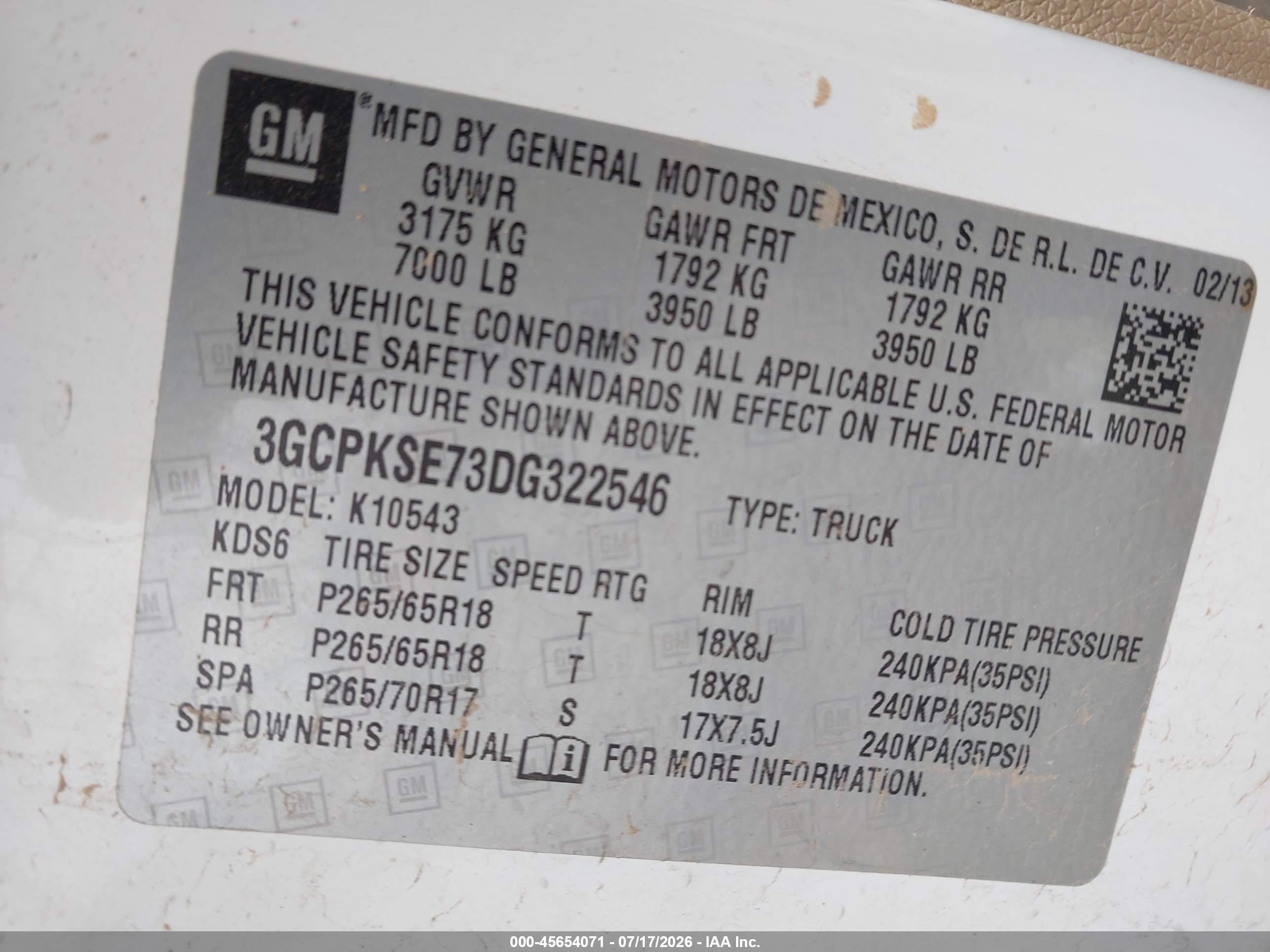 2013 Chevrolet Silverado 1500 Lt Белый vin: 3GCPKSE73DG322546