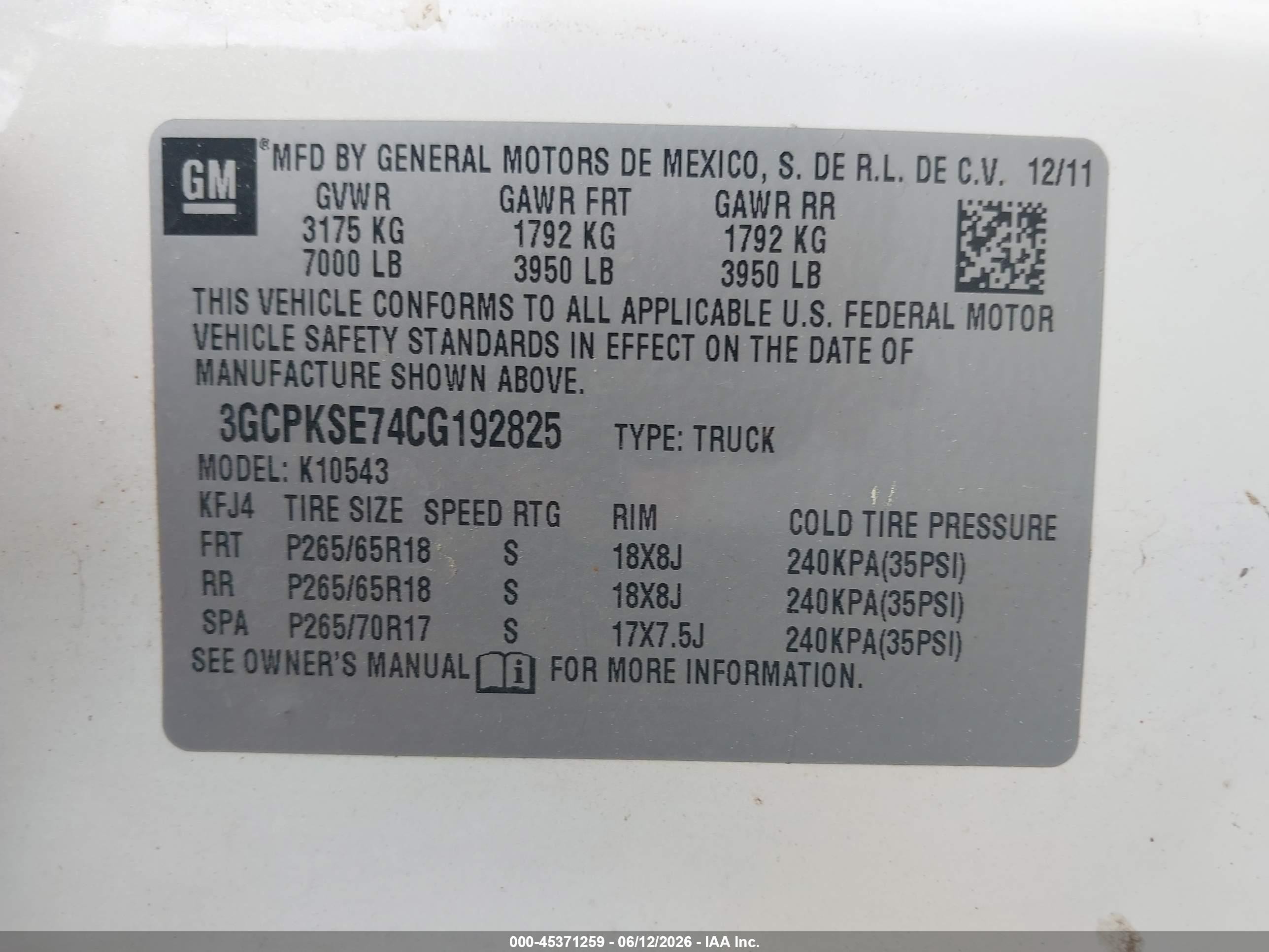 2012 Chevrolet Silverado 1500 Lt White vin: 3GCPKSE74CG192825