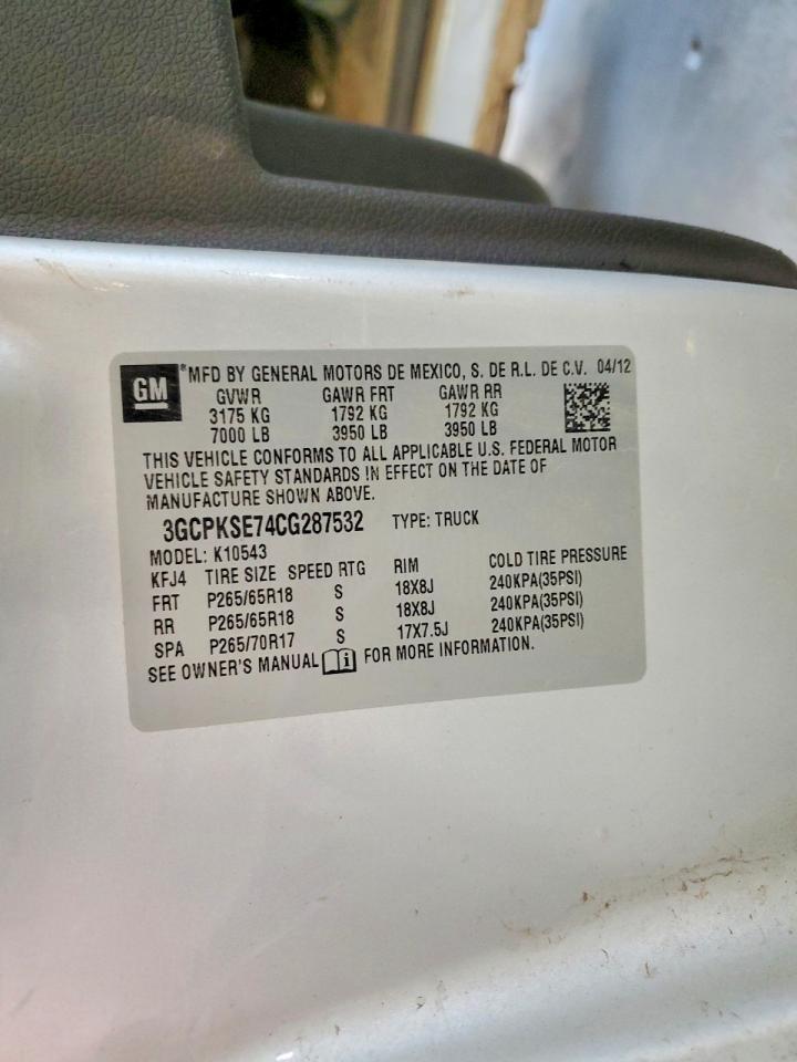 2012 Chevrolet Silverado K1500 Lt Silver vin: 3GCPKSE74CG287532