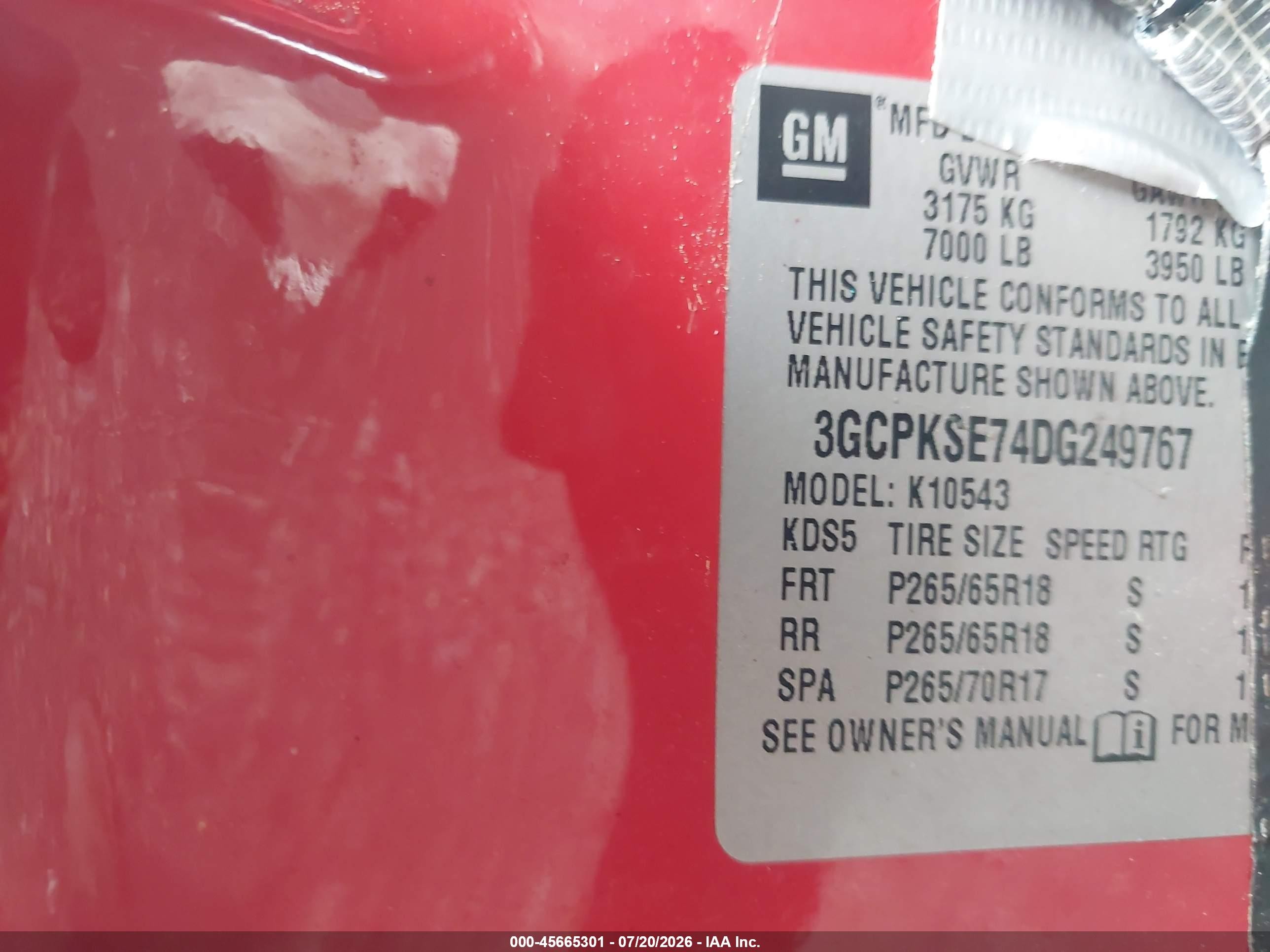 2013 Chevrolet Silverado 1500 Lt Red vin: 3GCPKSE74DG249767