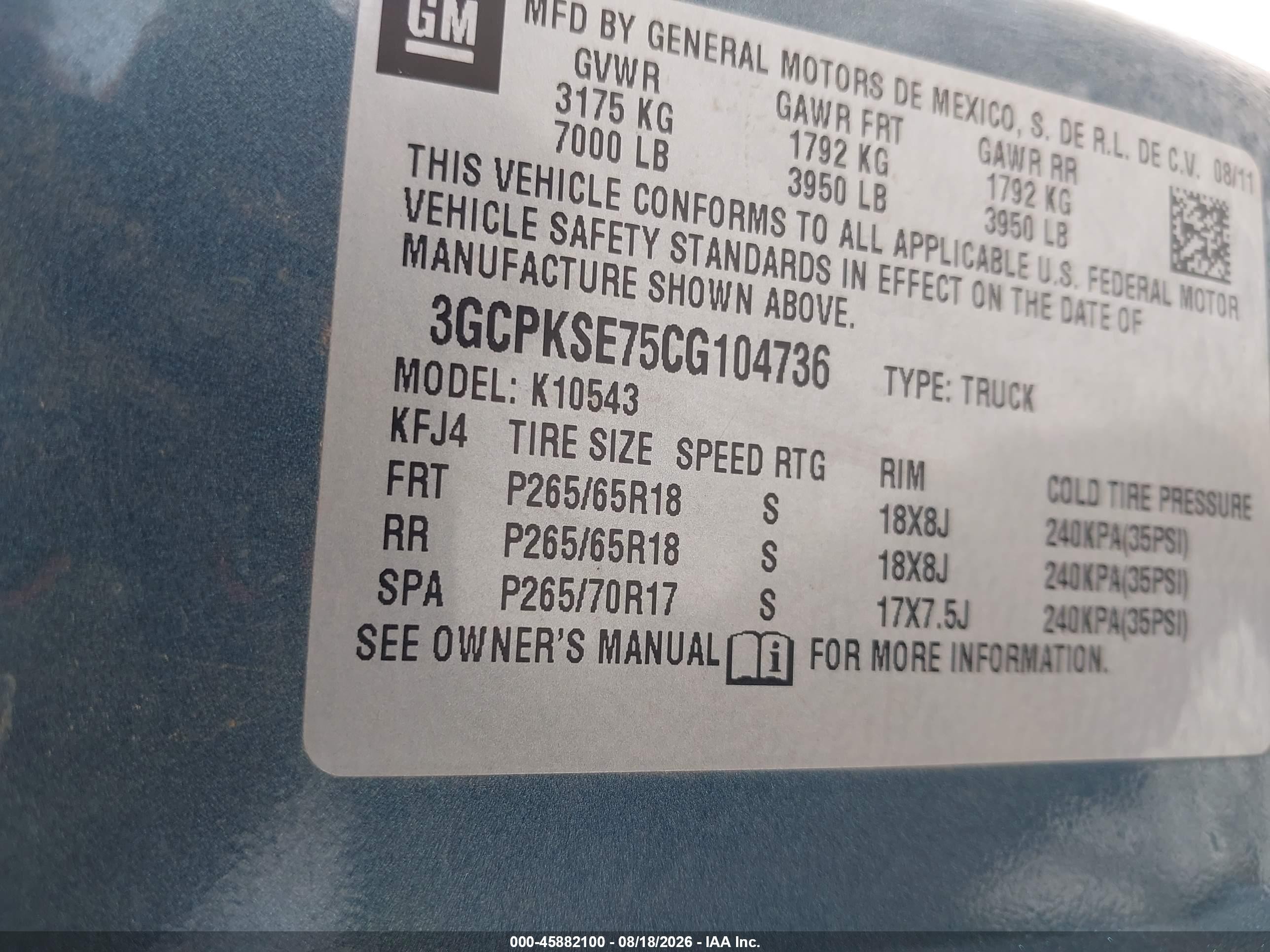 2012 Chevrolet Silverado 1500 Lt Blue vin: 3GCPKSE75CG104736