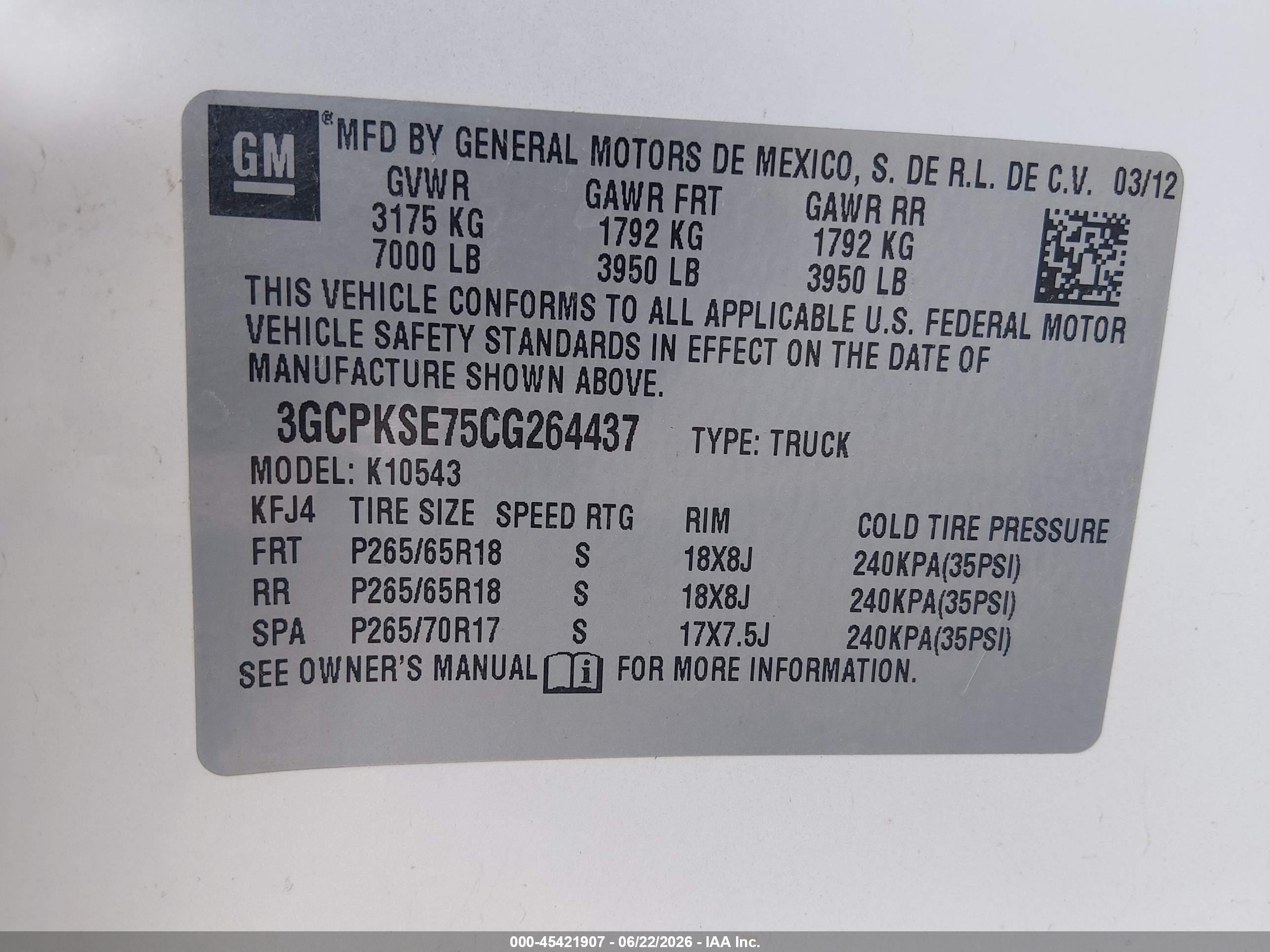 2012 Chevrolet Silverado 1500 Lt White vin: 3GCPKSE75CG264437
