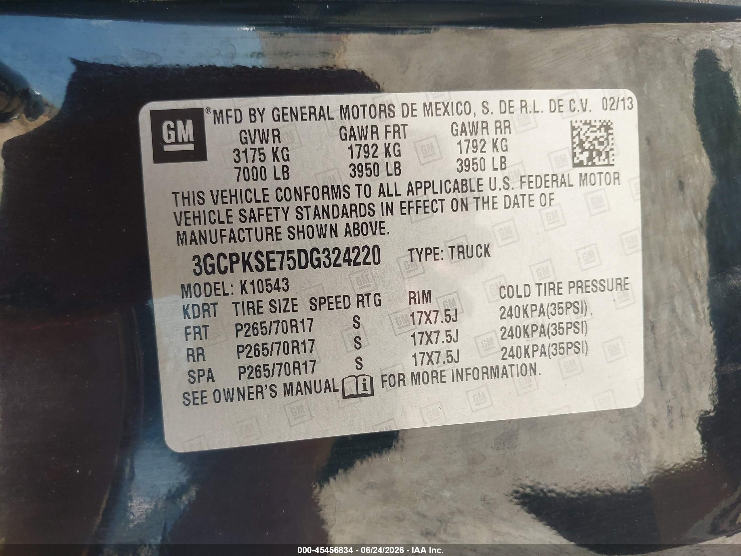 2013 Chevrolet Silverado 1500 Lt Black vin: 3GCPKSE75DG324220