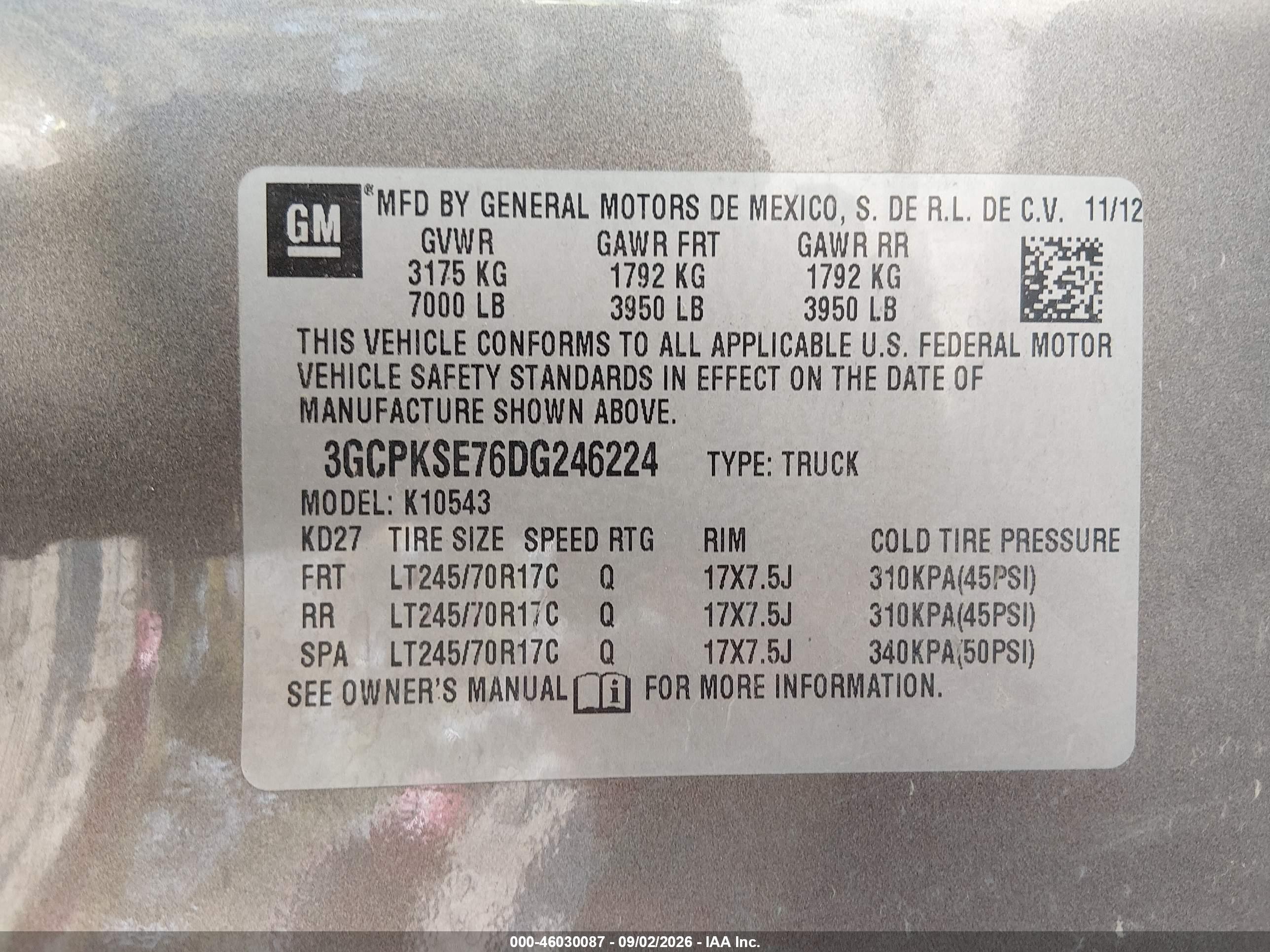 2013 Chevrolet Silverado 1500 Lt Gray vin: 3GCPKSE76DG246224