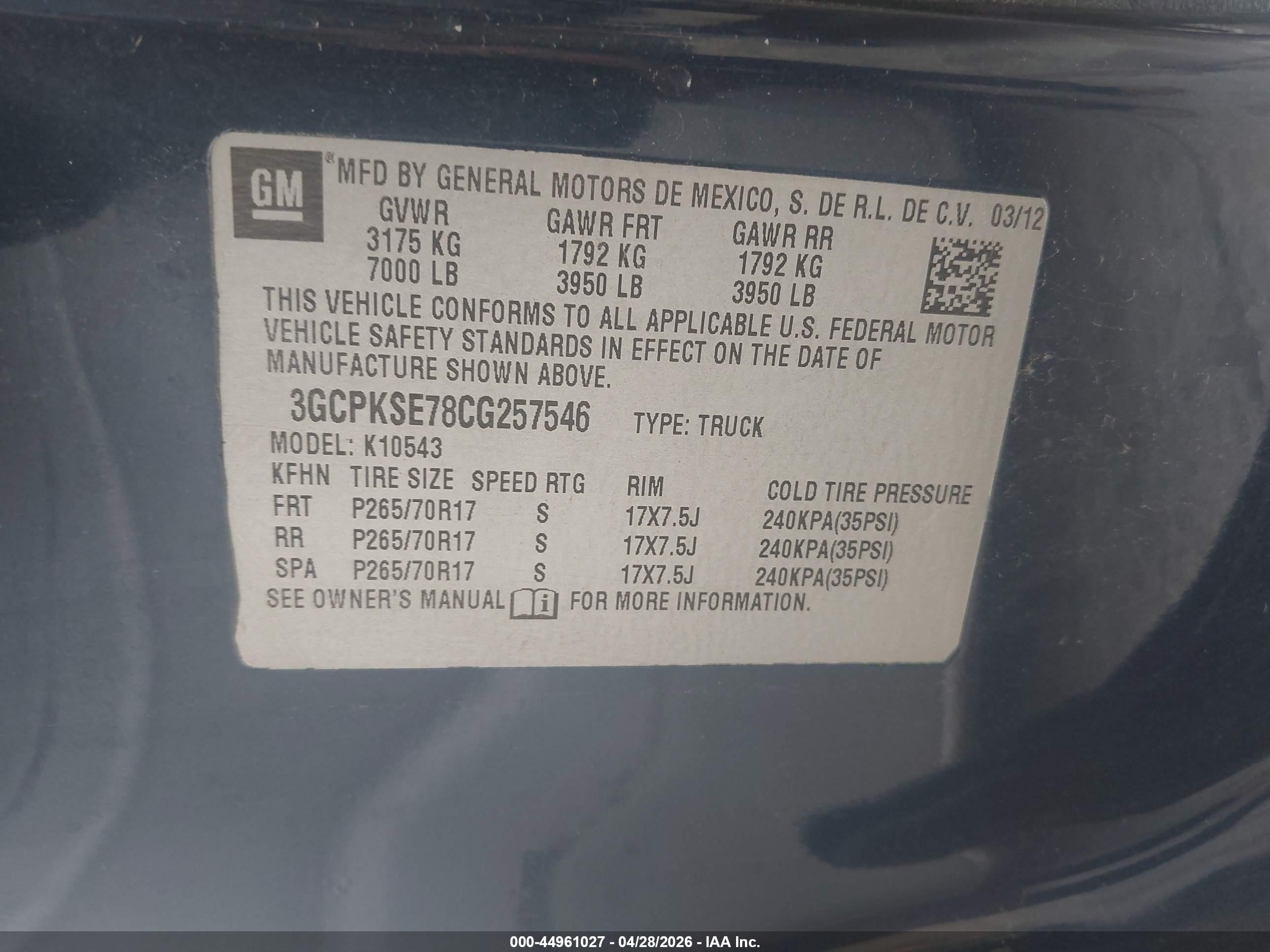 2012 Chevrolet Silverado 1500 Lt Blue vin: 3GCPKSE78CG257546