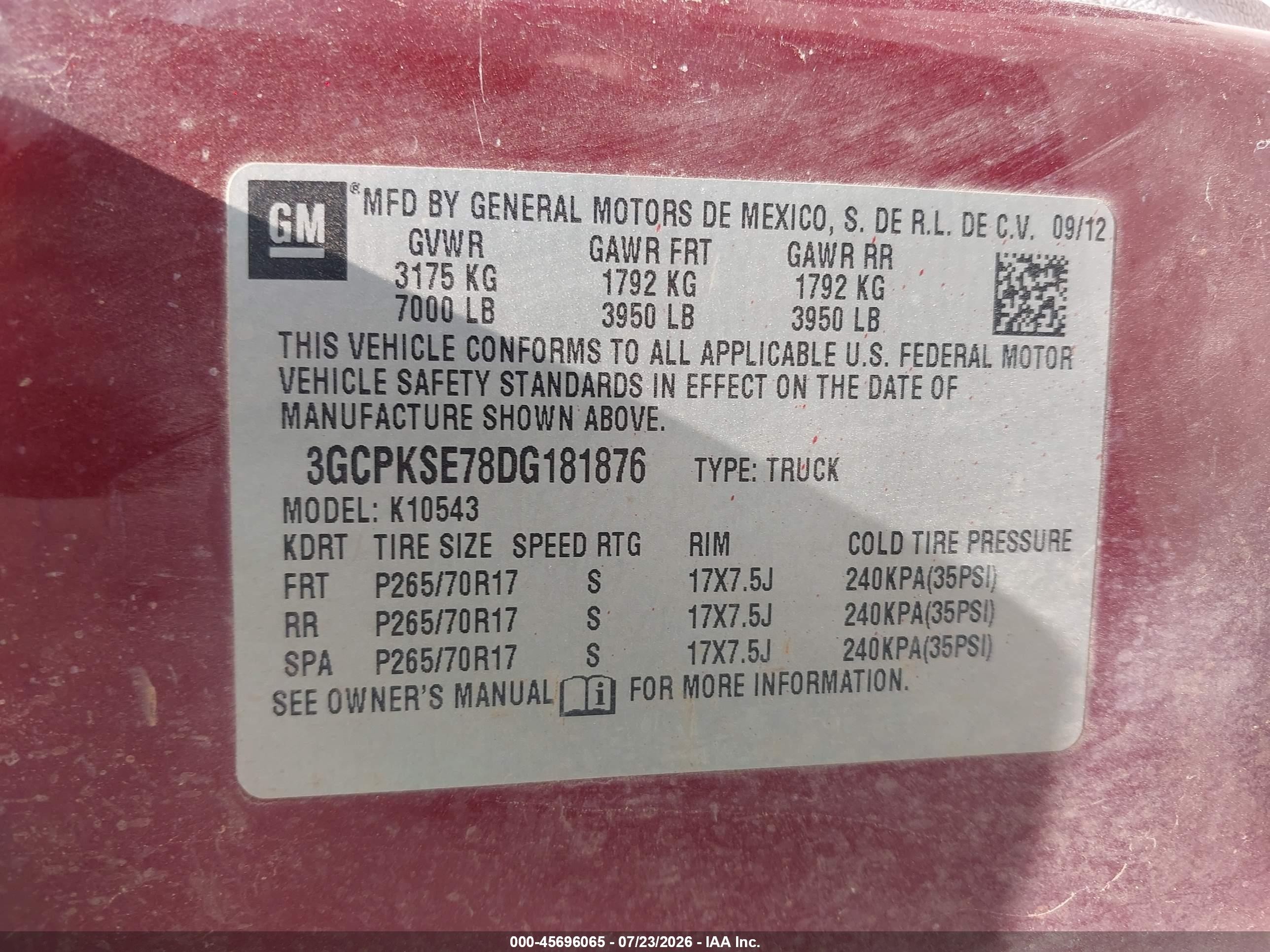 2013 Chevrolet Silverado 1500 Lt Maroon vin: 3GCPKSE78DG181876