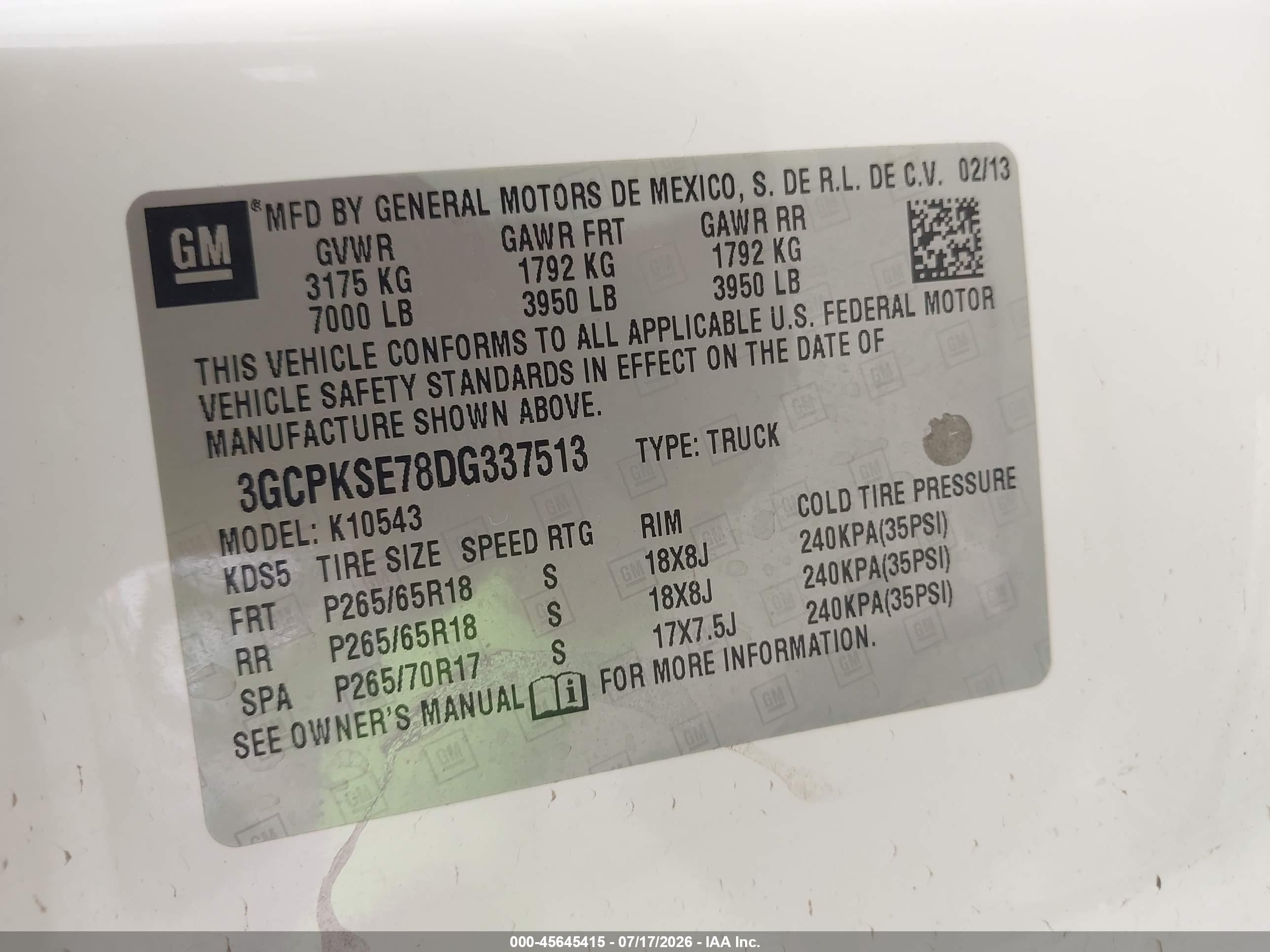 2013 Chevrolet Silverado 1500 Lt Белый vin: 3GCPKSE78DG337513